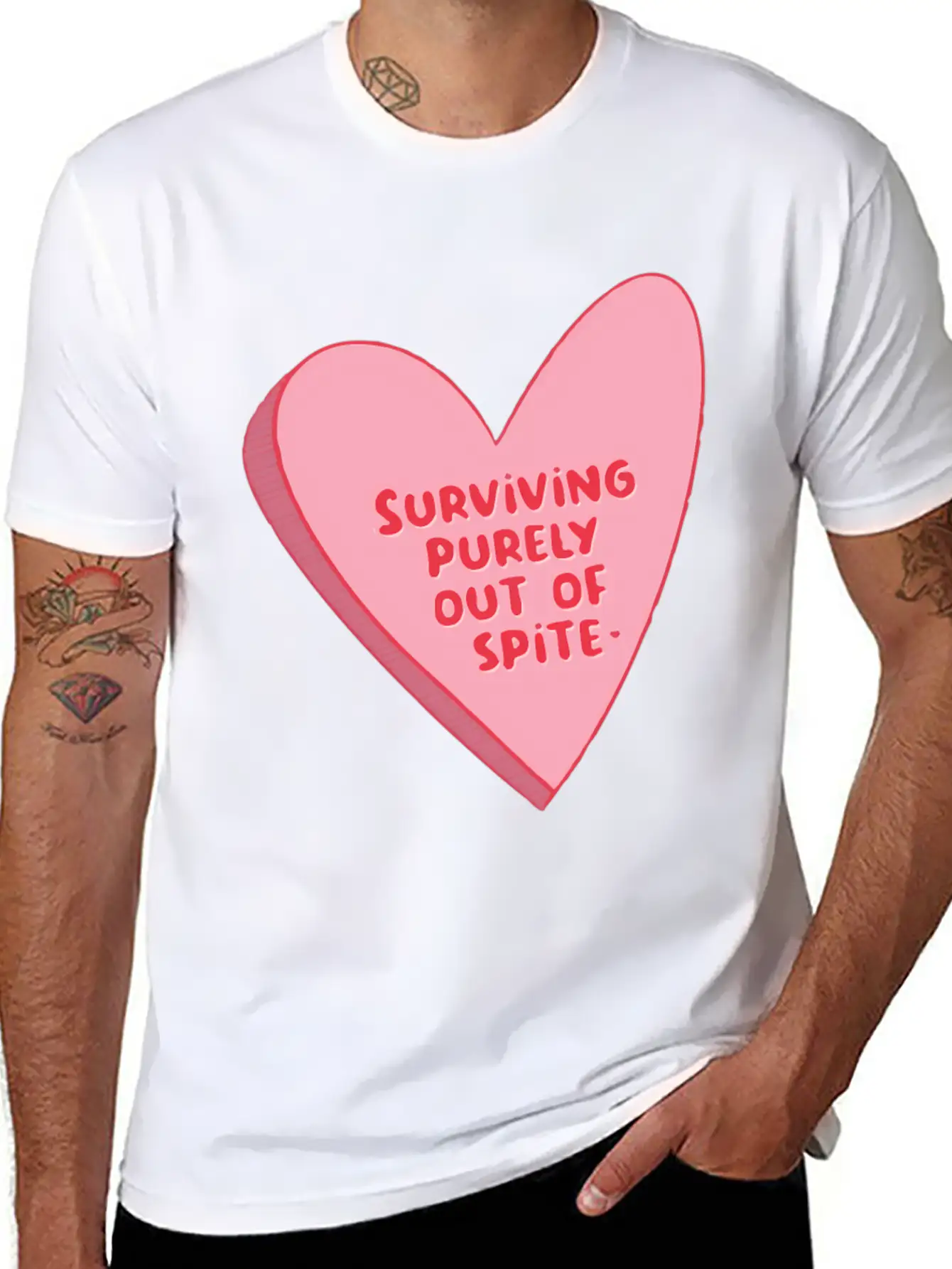 Surviving Purely Out Of Te Saying Unisex Short Sleeve Soft Cotton T-Shirt – Casual Everyday Wear