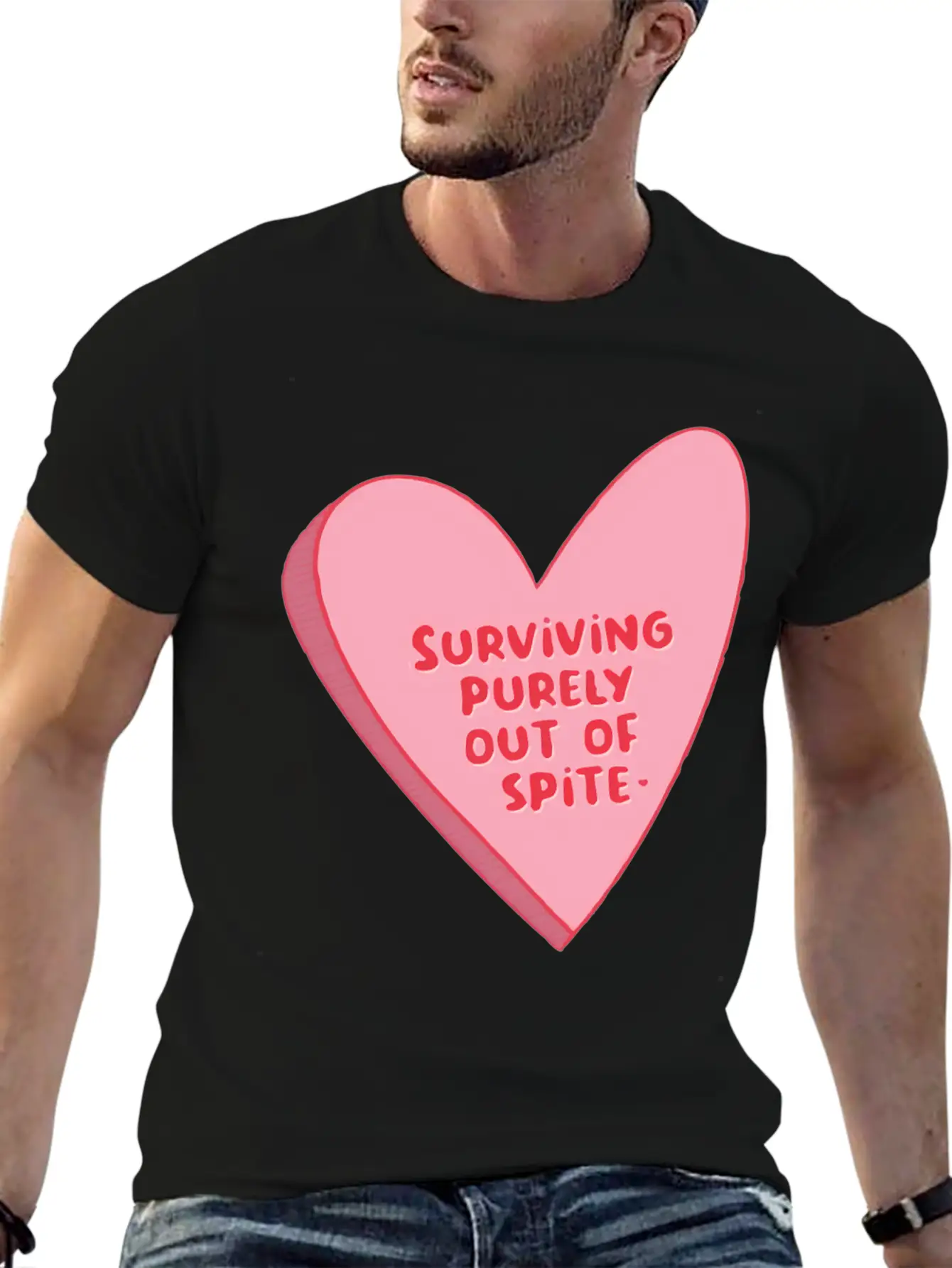 Surviving Purely Out Of Te Saying Unisex Short Sleeve Soft Cotton T-Shirt – Casual Everyday Wear