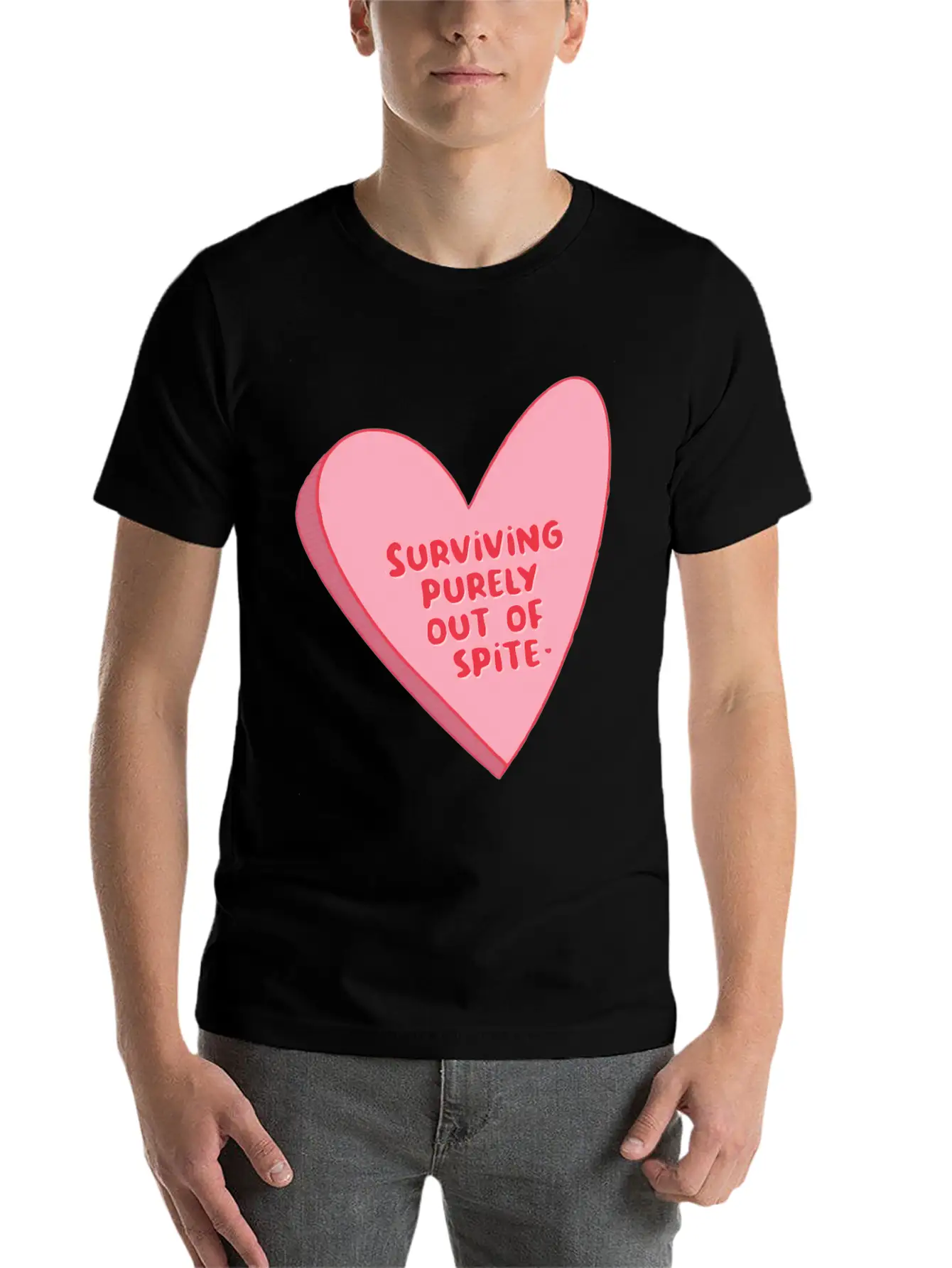 Surviving Purely Out Of Te Saying Unisex Short Sleeve Soft Cotton T-Shirt – Casual Everyday Wear