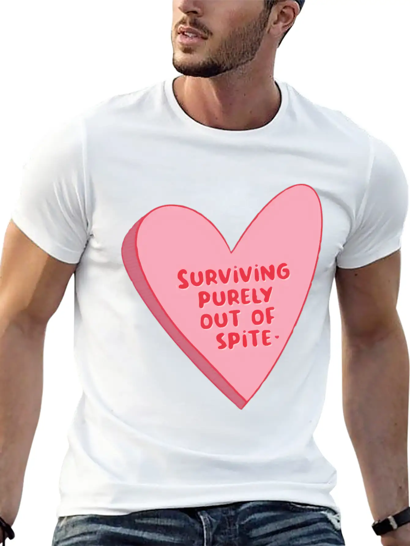 Surviving Purely Out Of Te Saying Unisex Short Sleeve Soft Cotton T-Shirt – Casual Everyday Wear