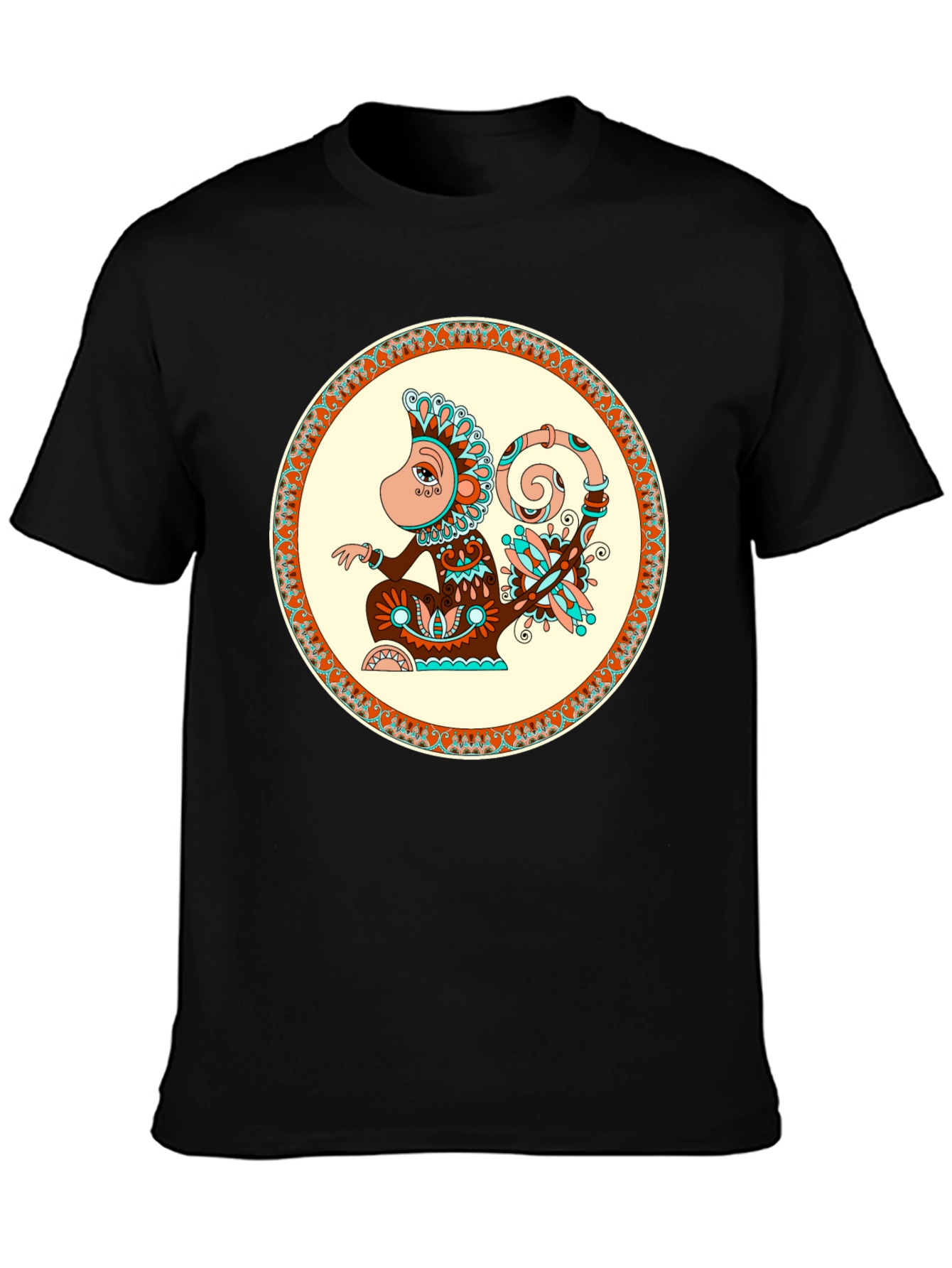 Monkey Graphic Print Crew Neck T-Shirt