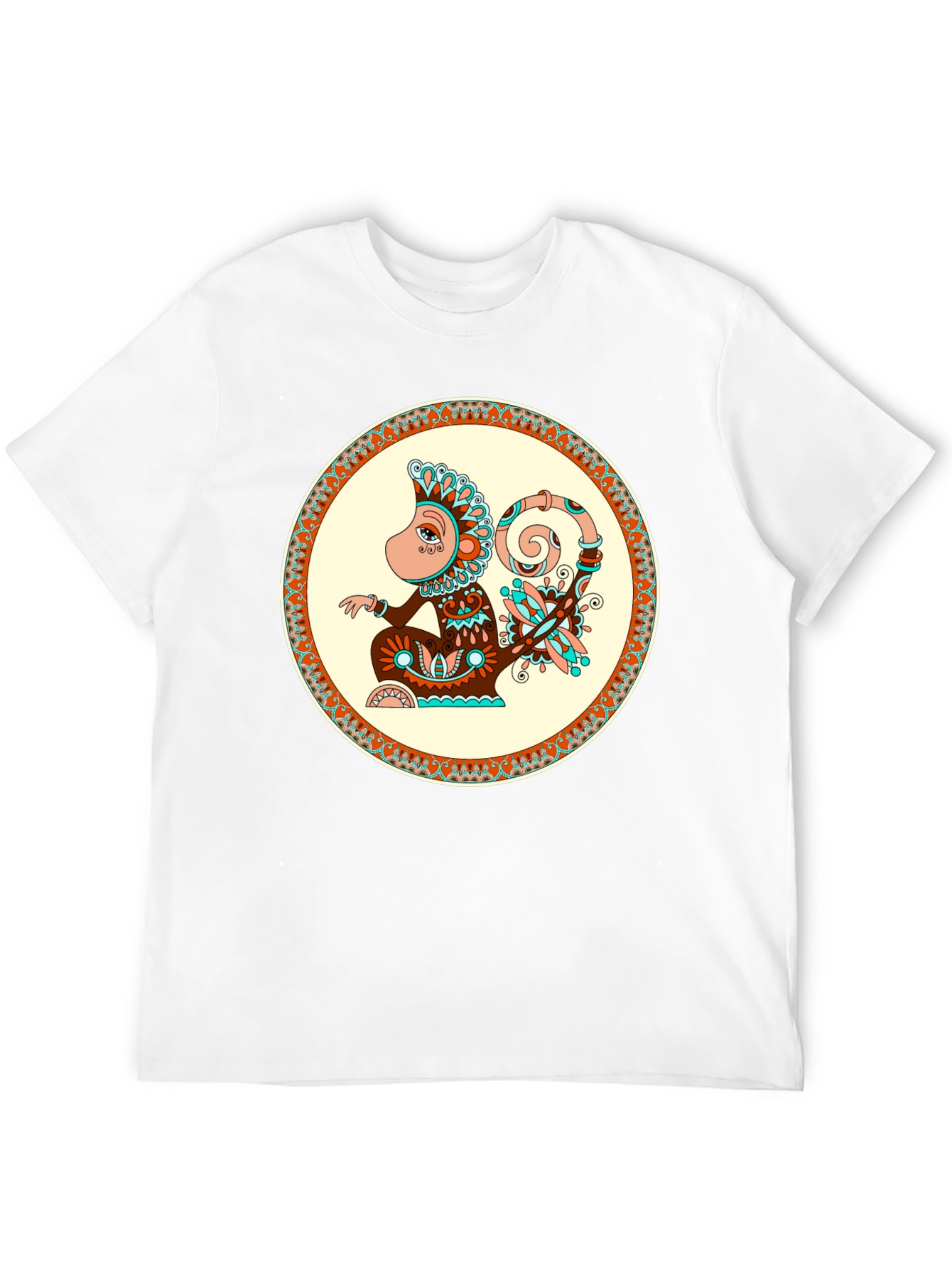 Monkey Graphic Print Crew Neck T-Shirt