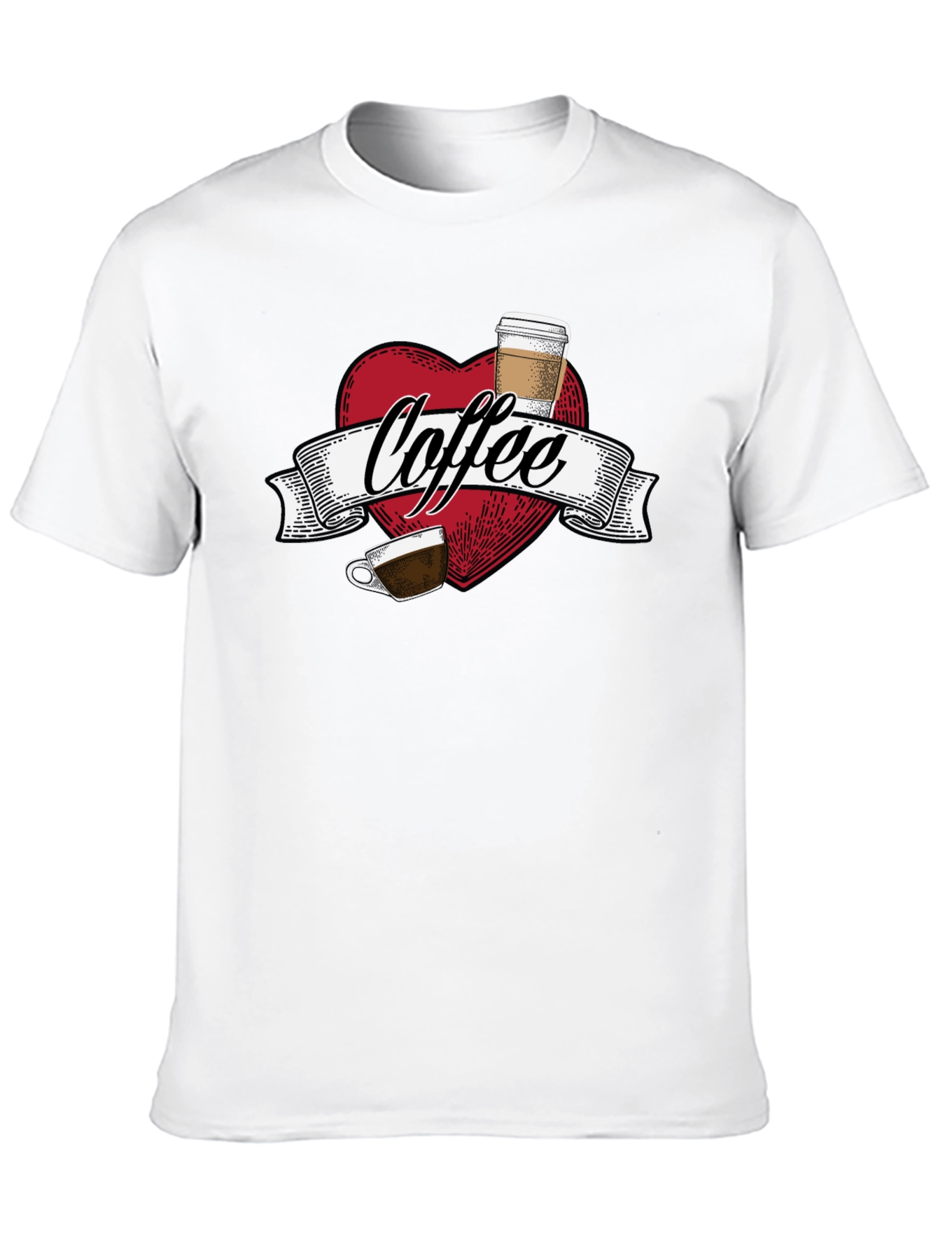 Coffee Lovers Graphic Tee - Heart Design