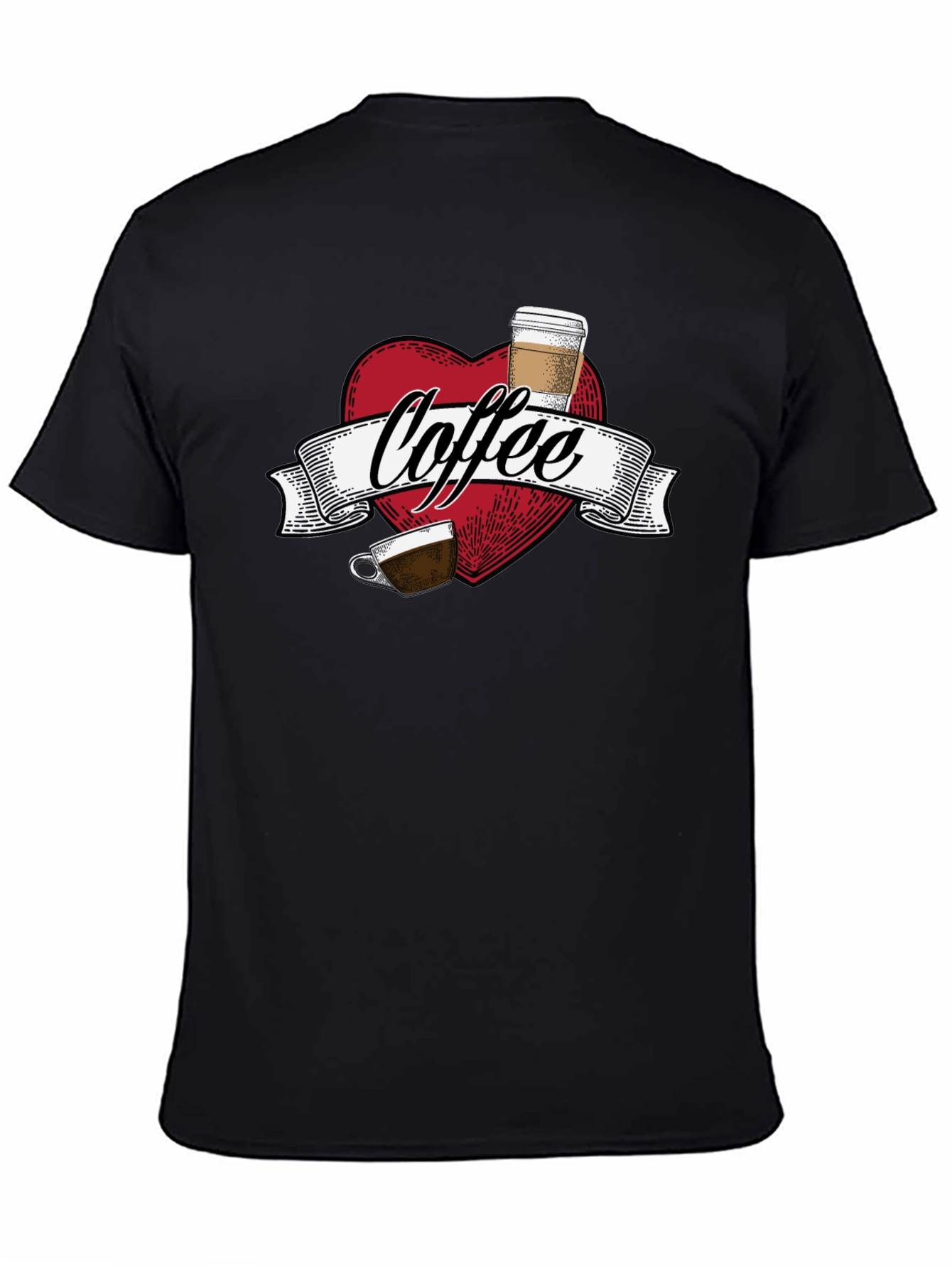 Coffee Lovers Graphic Tee - Heart Design