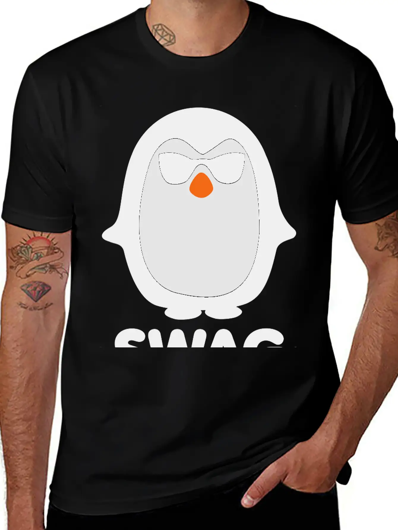 SWAG Pinguin Basic Graphic T-Shirt – Daily Comfort In Soft Cotton