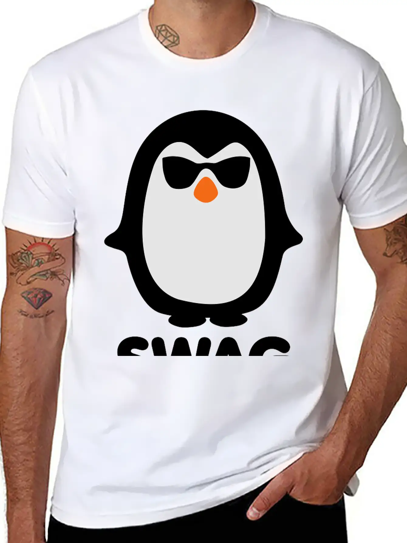 SWAG Pinguin Basic Graphic T-Shirt – Daily Comfort In Soft Cotton
