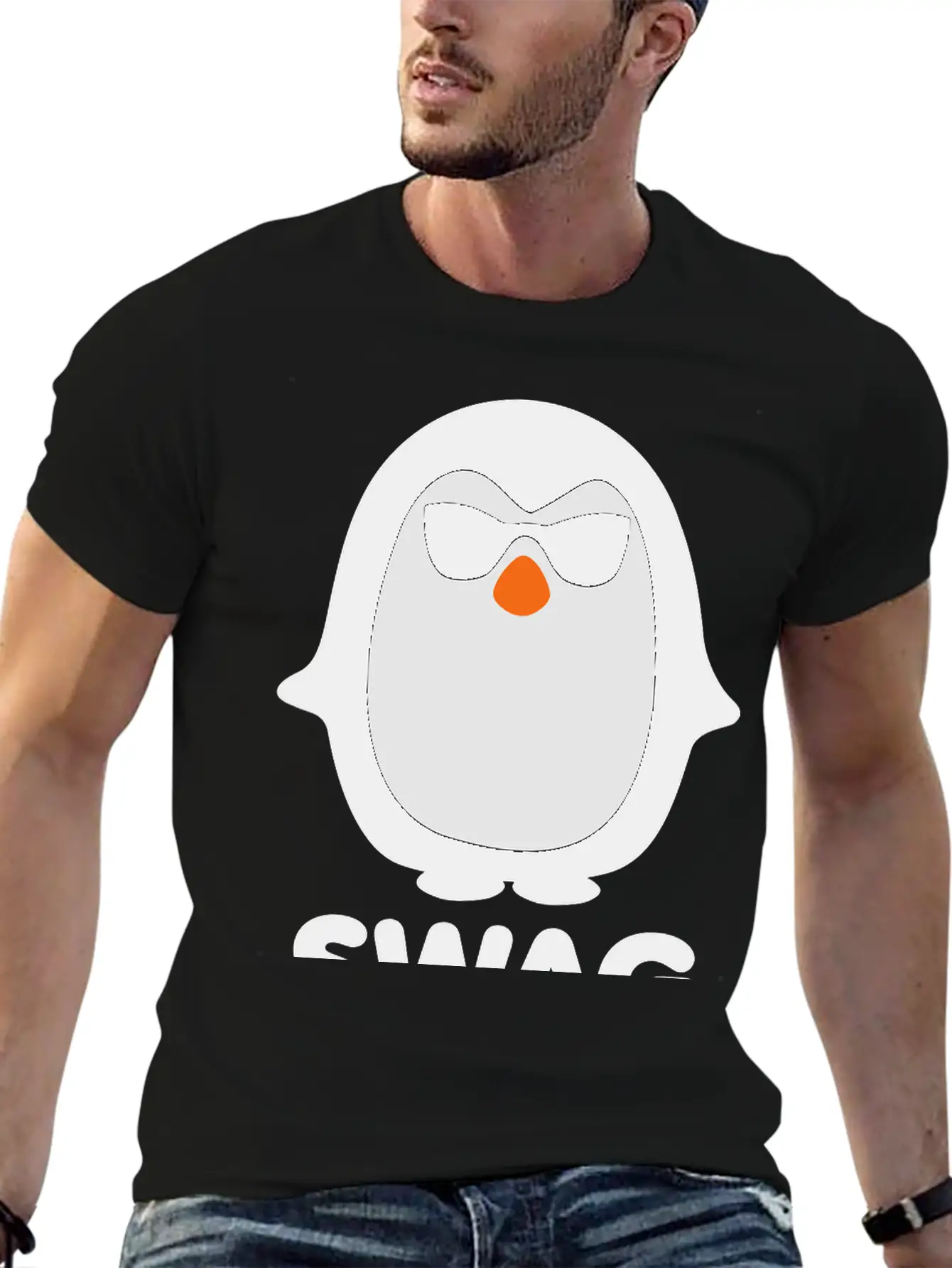 SWAG Pinguin Basic Graphic T-Shirt – Daily Comfort In Soft Cotton