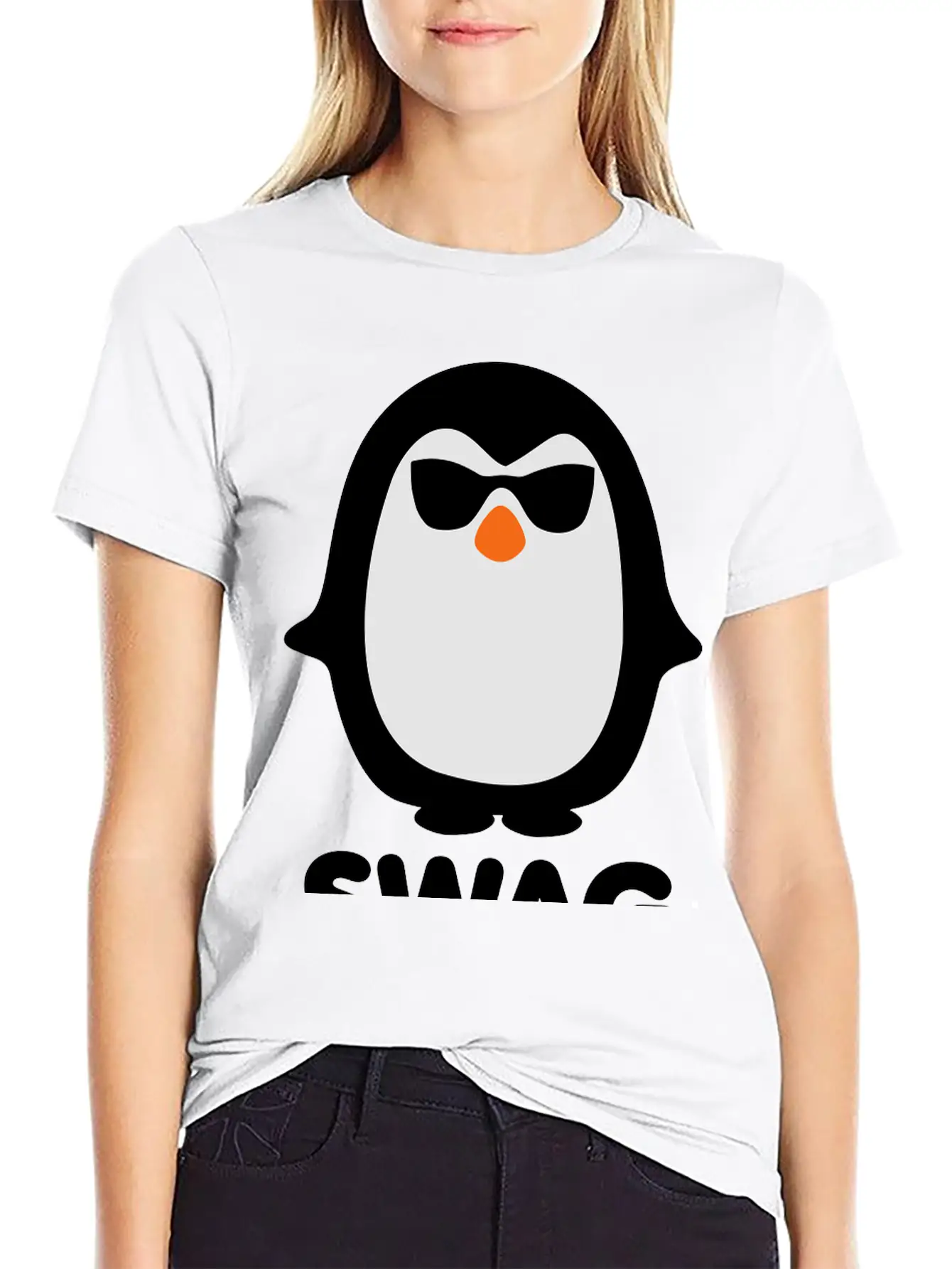 SWAG Pinguin Basic Graphic T-Shirt – Daily Comfort In Soft Cotton