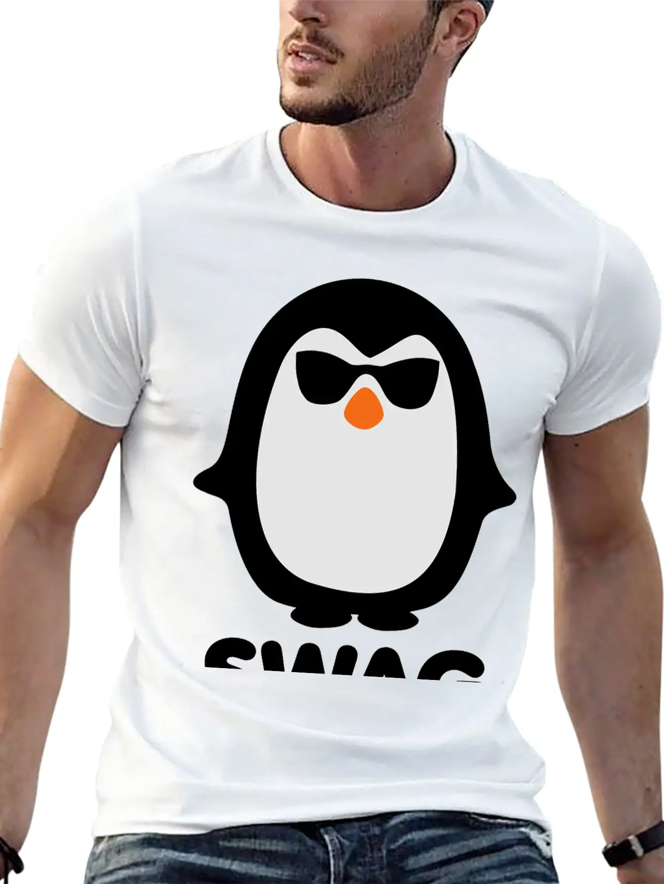 SWAG Pinguin Basic Graphic T-Shirt – Daily Comfort In Soft Cotton