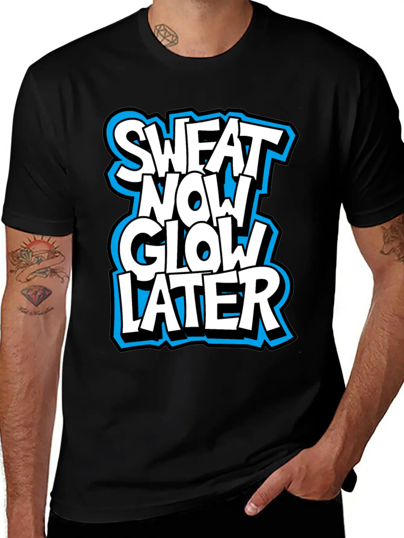 Sweat Now Glow Later Unisex Short Sleeve Soft Cotton T-Shirt – Casual Everyday Wear