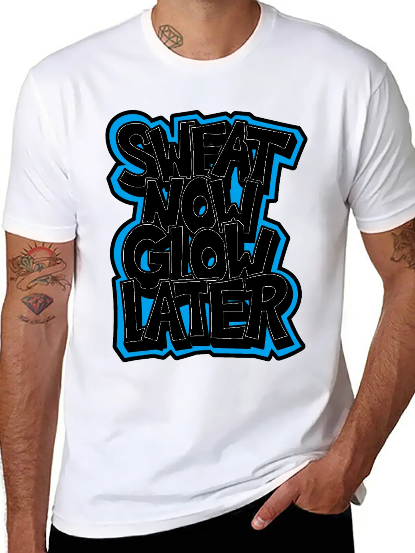 Sweat Now Glow Later Unisex Short Sleeve Soft Cotton T-Shirt – Casual Everyday Wear