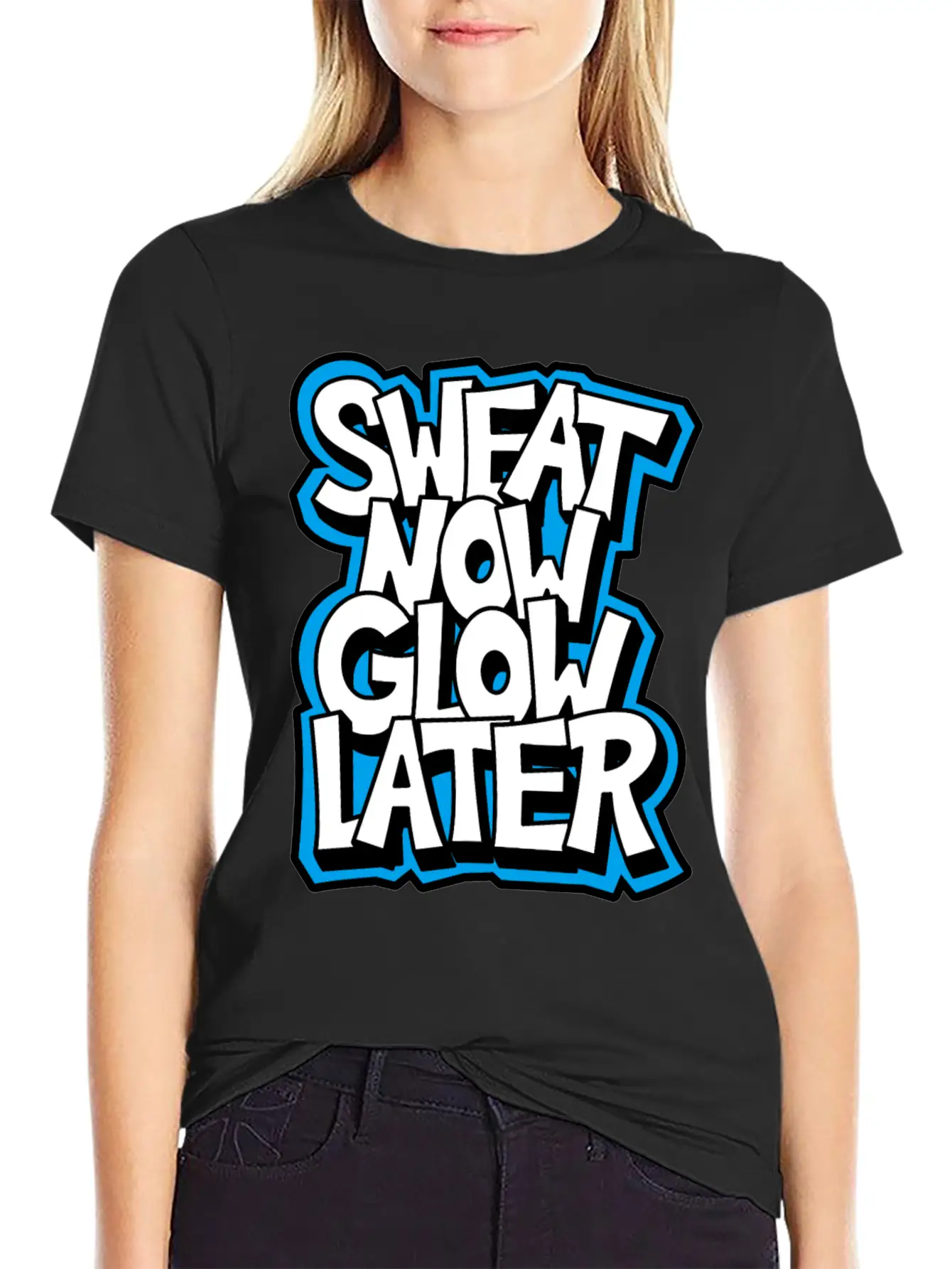 Sweat Now Glow Later Unisex Short Sleeve Soft Cotton T-Shirt – Casual Everyday Wear