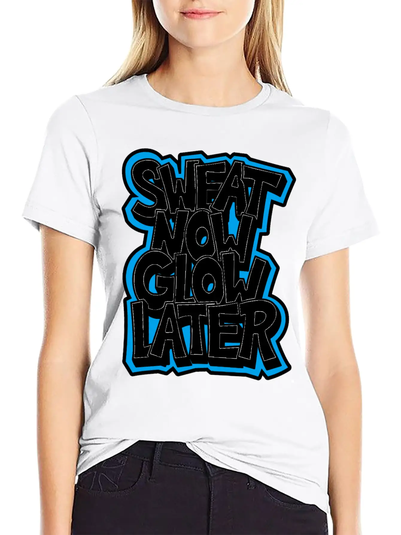 Sweat Now Glow Later Unisex Short Sleeve Soft Cotton T-Shirt – Casual Everyday Wear
