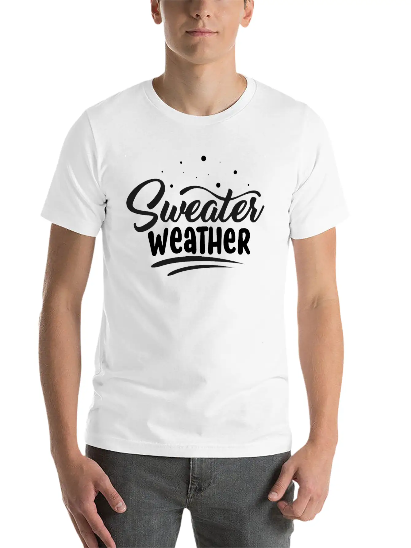Sweater Weather Christmas Holiday Season Unisex Short Sleeve Soft Cotton T-Shirt – Casual Everyday Wear