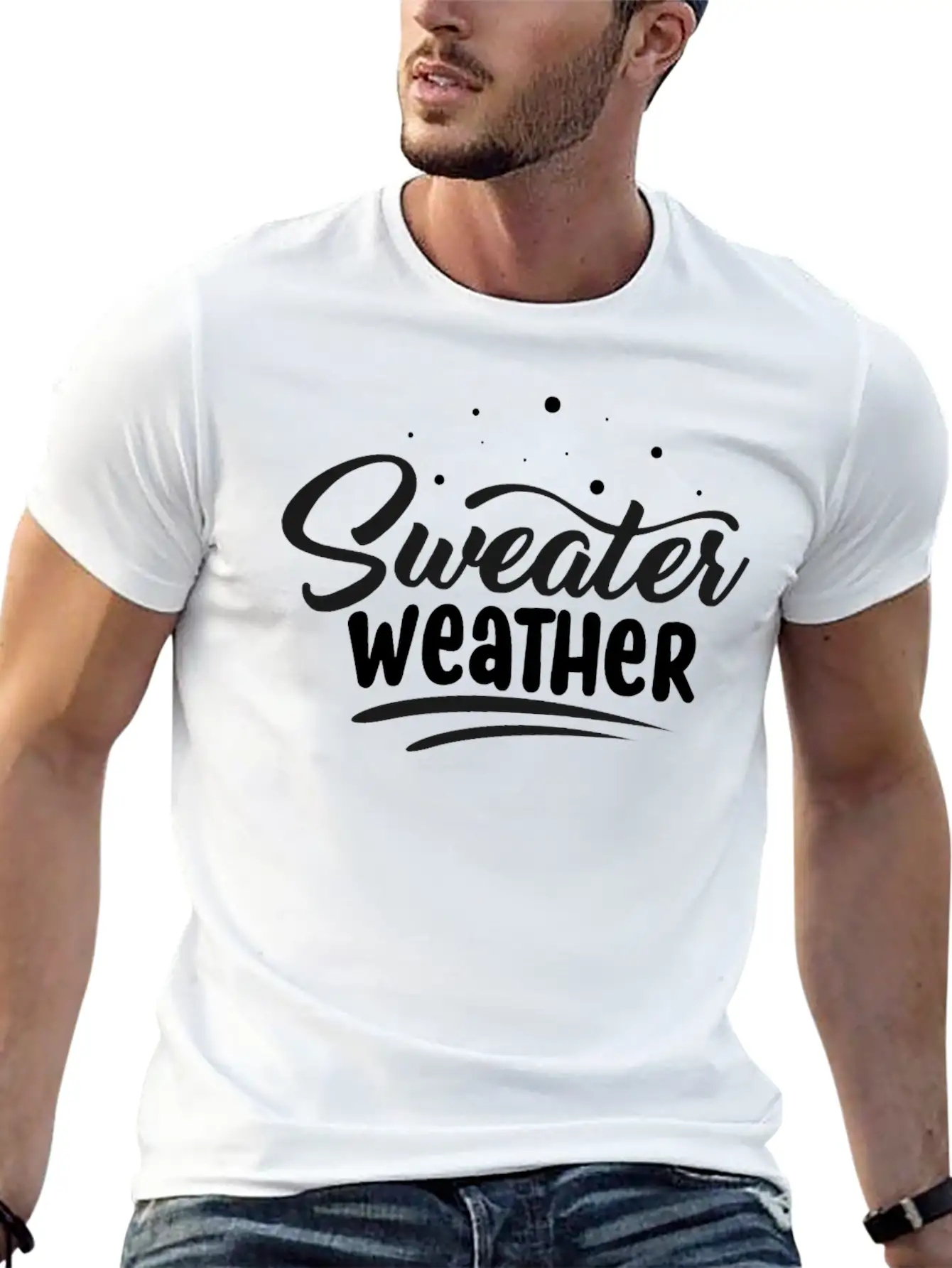 Sweater Weather Christmas Holiday Season Unisex Short Sleeve Soft Cotton T-Shirt – Casual Everyday Wear