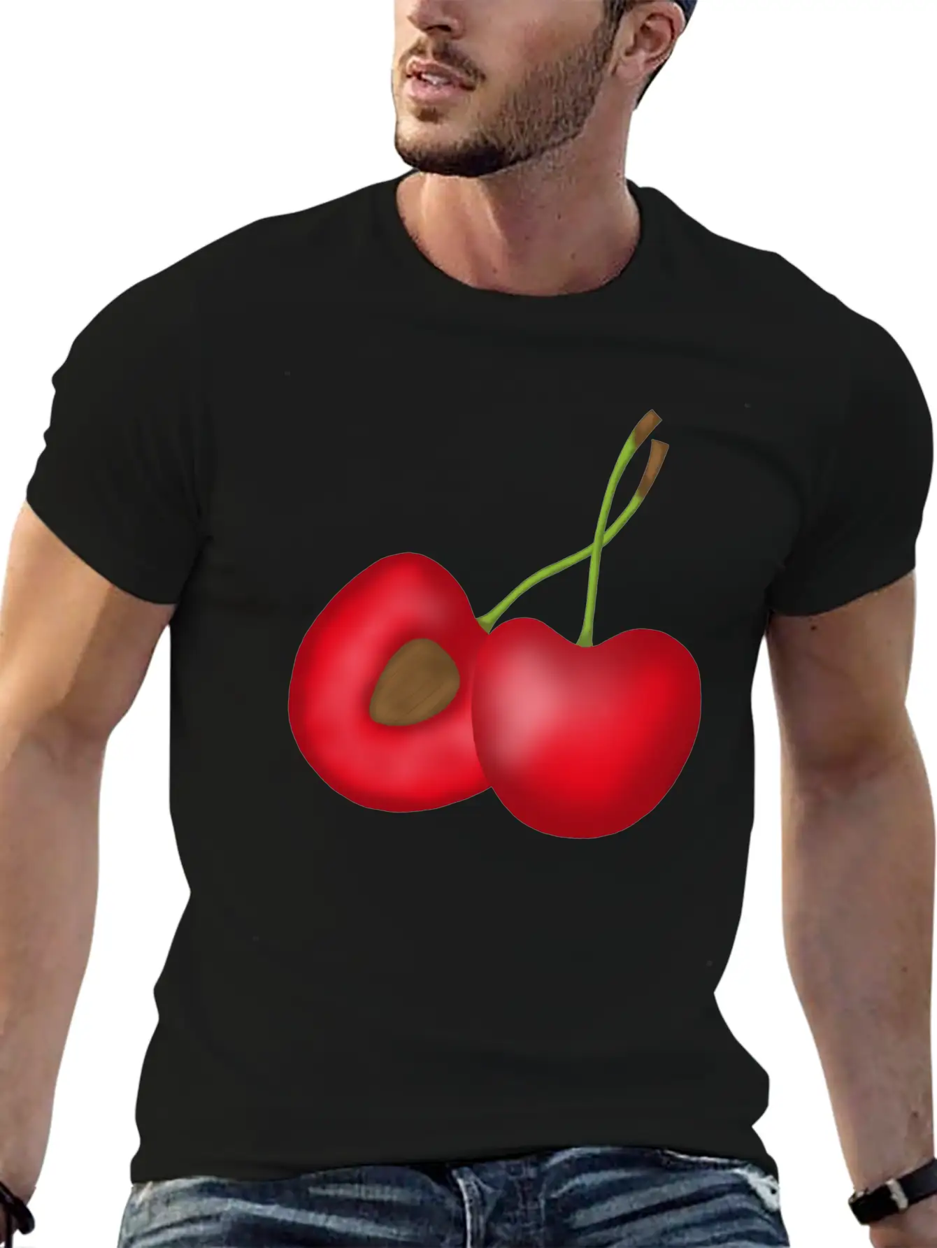 Sweet Cherries Comfortable Minimalist Graphic Tee – Summer Style Essential