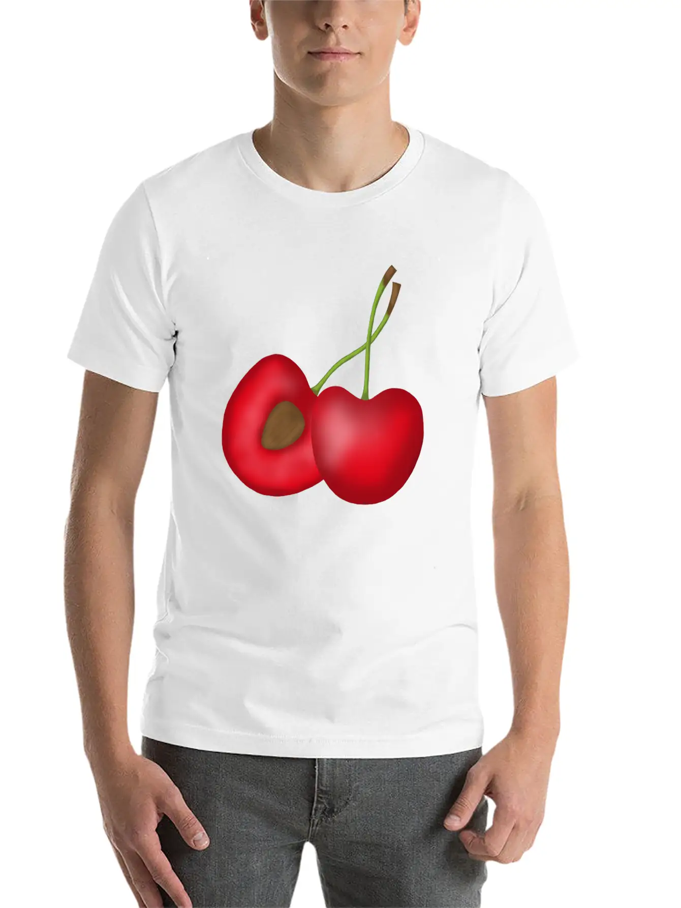 Sweet Cherries Comfortable Minimalist Graphic Tee – Summer Style Essential