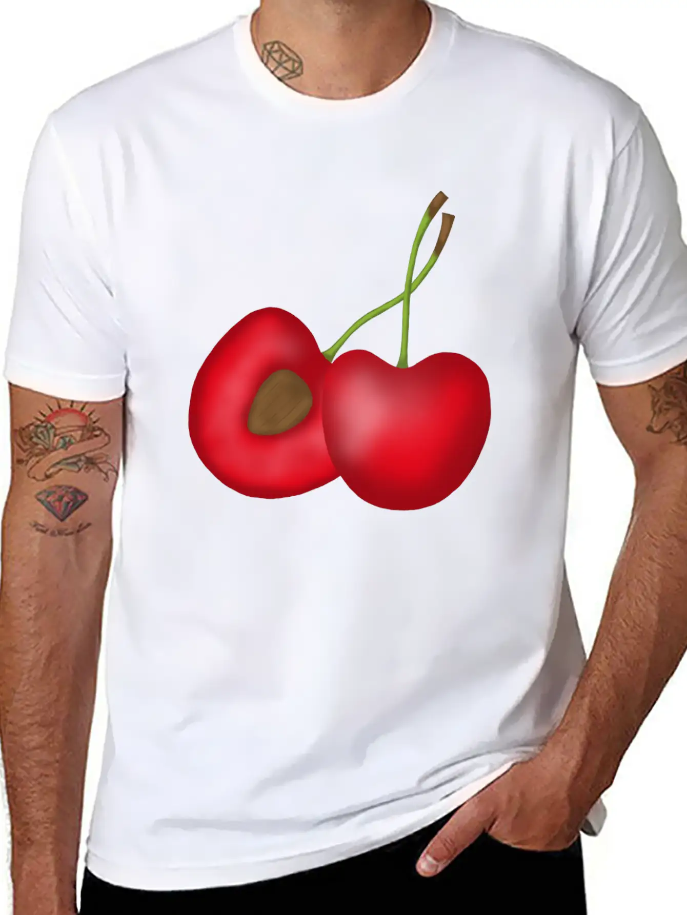 Sweet Cherries Comfortable Minimalist Graphic Tee – Summer Style Essential