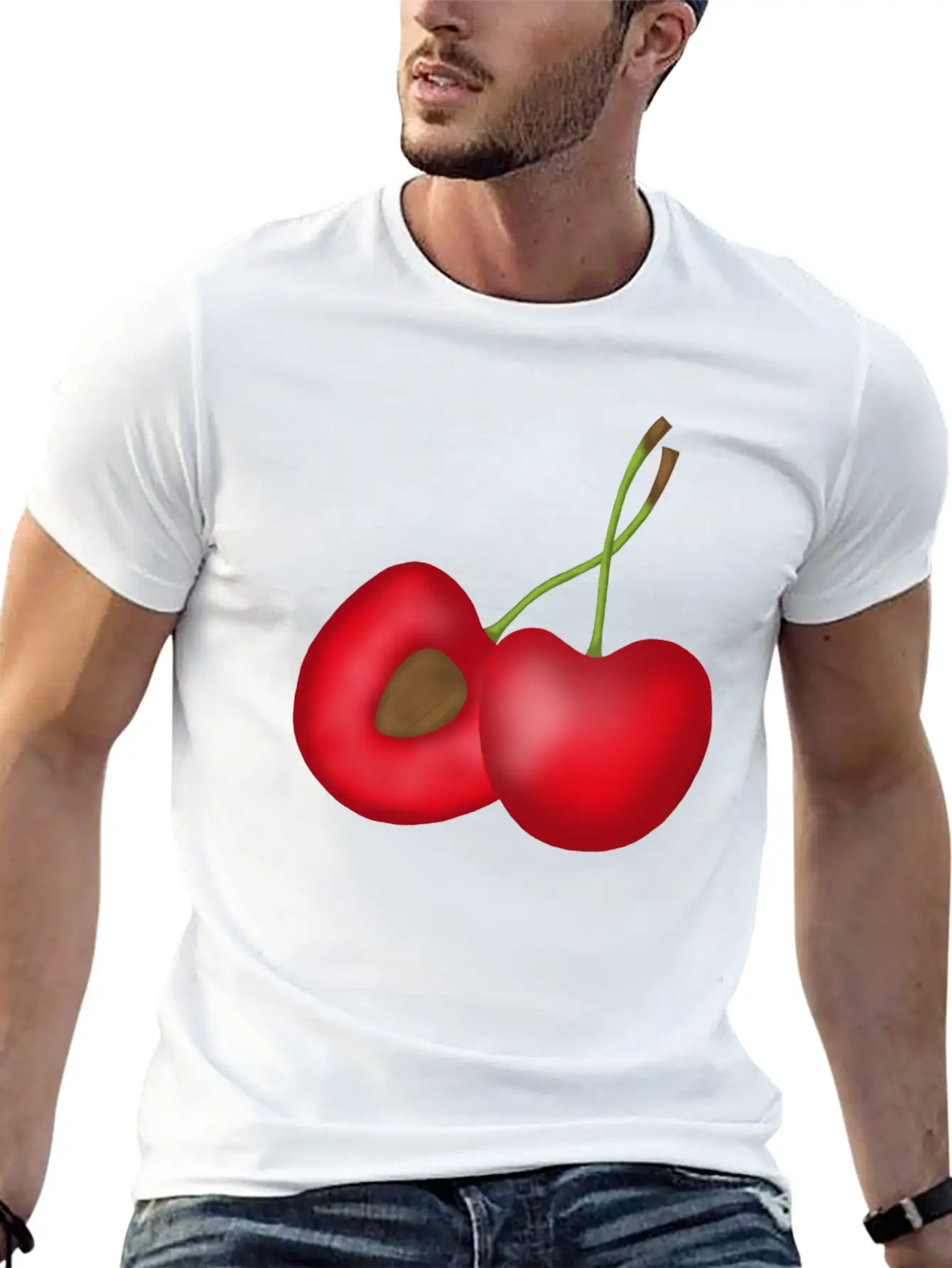Sweet Cherries Comfortable Minimalist Graphic Tee – Summer Style Essential