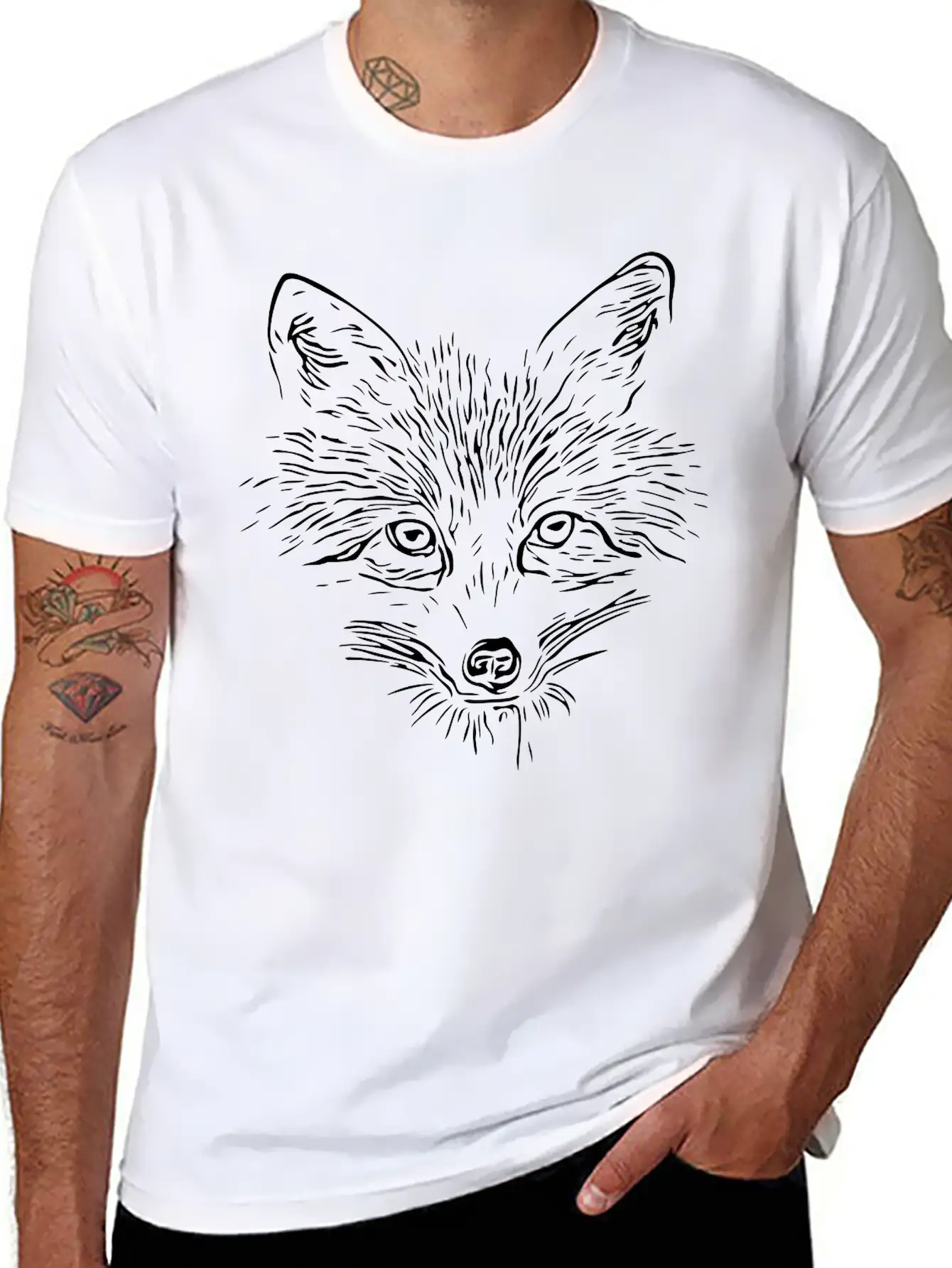 Sweet Fox Face Stylish Everyday T-Shirt – Unisex Basic Cotton Tee