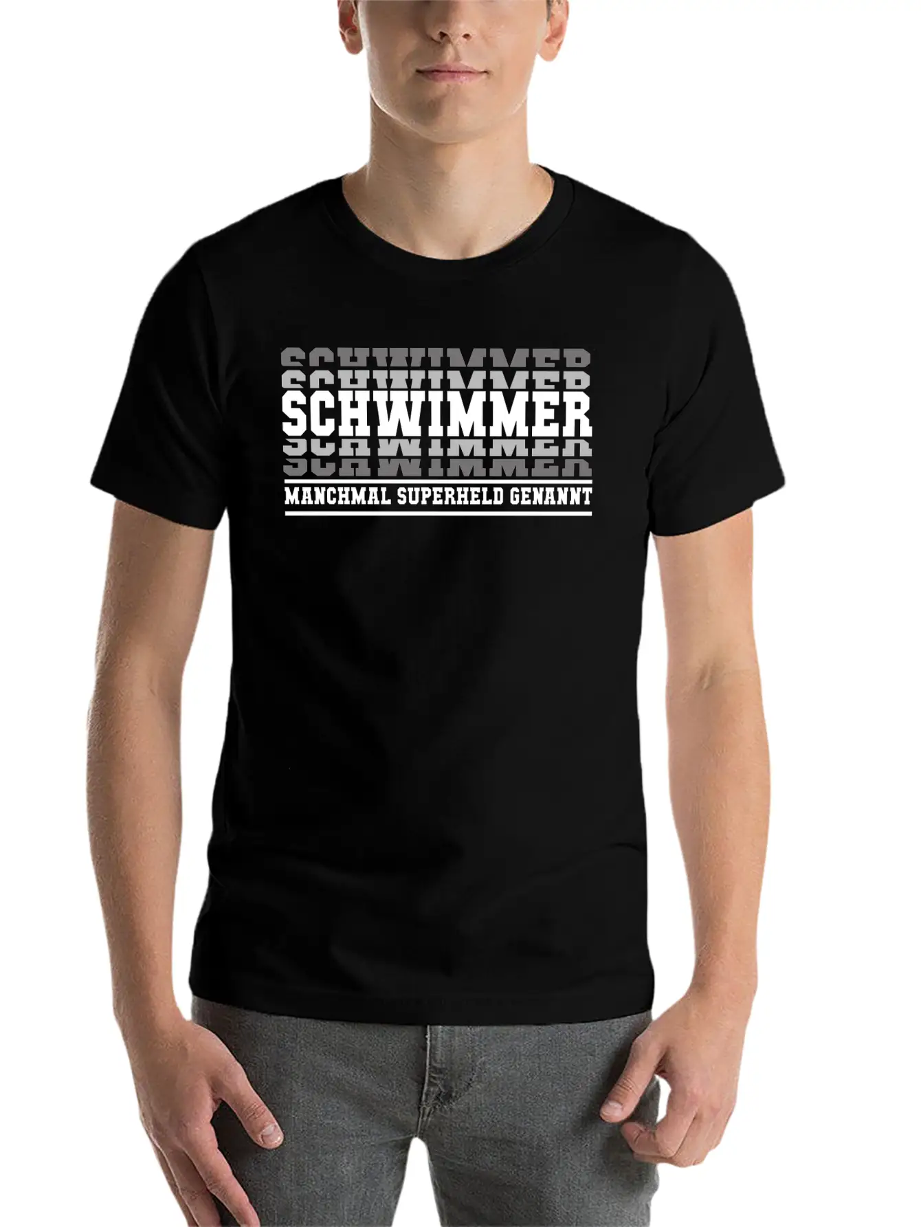 Swimmer Swimming Superhero Gift Stylish Everyday T-Shirt – Unisex Basic Cotton Tee