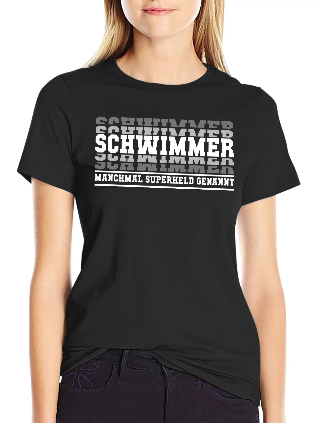 Swimmer Swimming Superhero Gift Stylish Everyday T-Shirt – Unisex Basic Cotton Tee