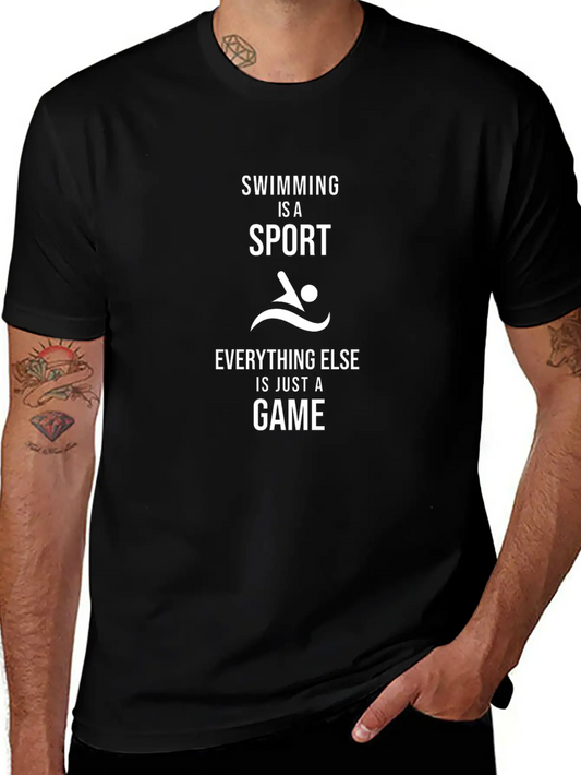 Swimming Is A Sport Unisex Short Sleeve Soft Cotton T-Shirt – Casual Everyday Wear