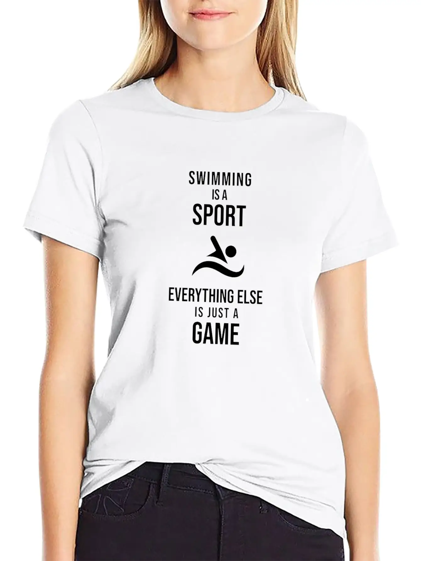 Swimming Is A Sport Unisex Short Sleeve Soft Cotton T-Shirt – Casual Everyday Wear