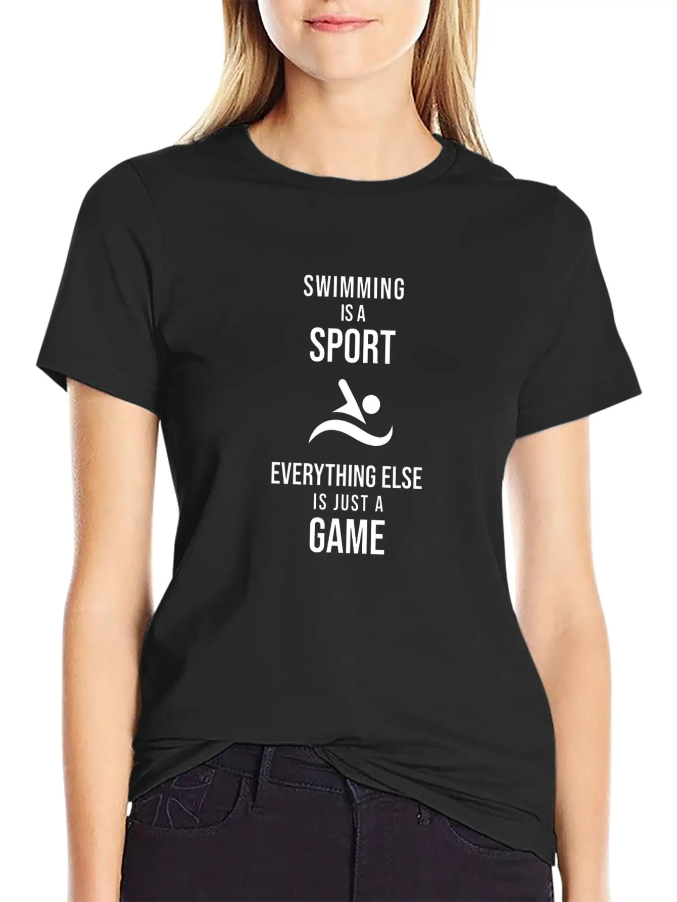 Swimming Is A Sport Unisex Short Sleeve Soft Cotton T-Shirt – Casual Everyday Wear