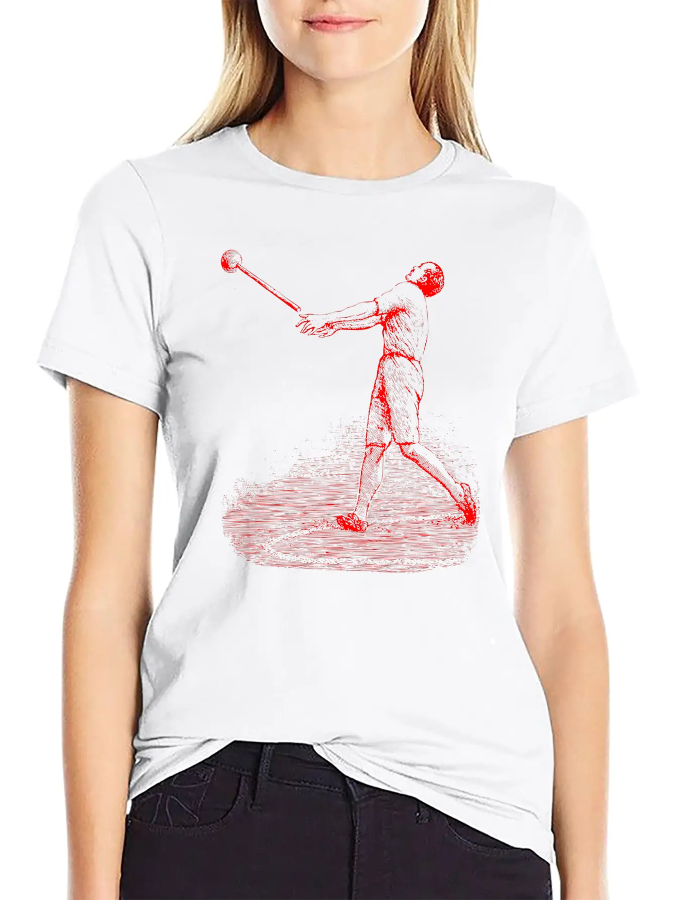 Swing Red F Unisex Short Sleeve Soft Cotton T-Shirt – Casual Everyday Wear
