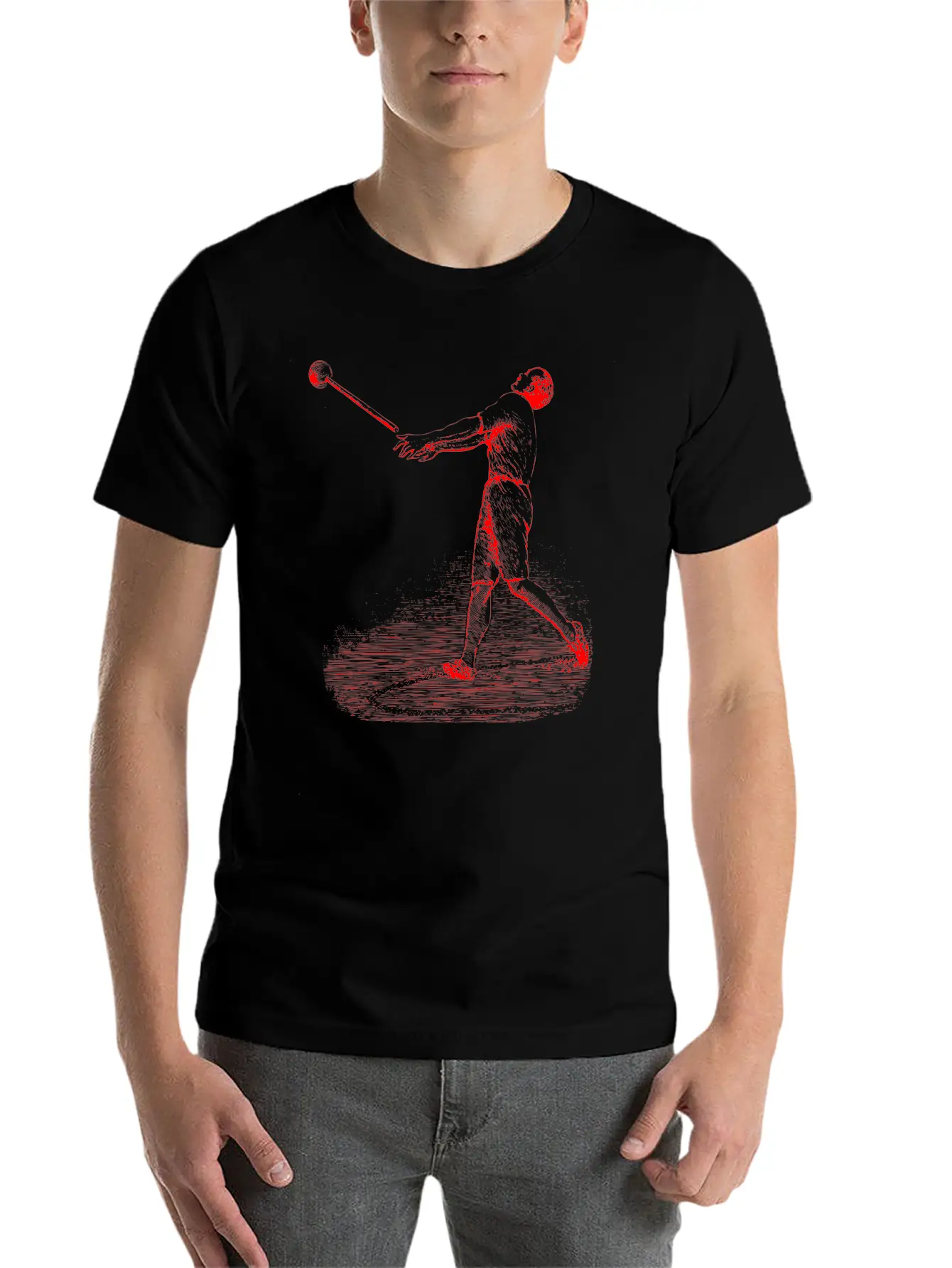 Swing Red F Unisex Short Sleeve Soft Cotton T-Shirt – Casual Everyday Wear