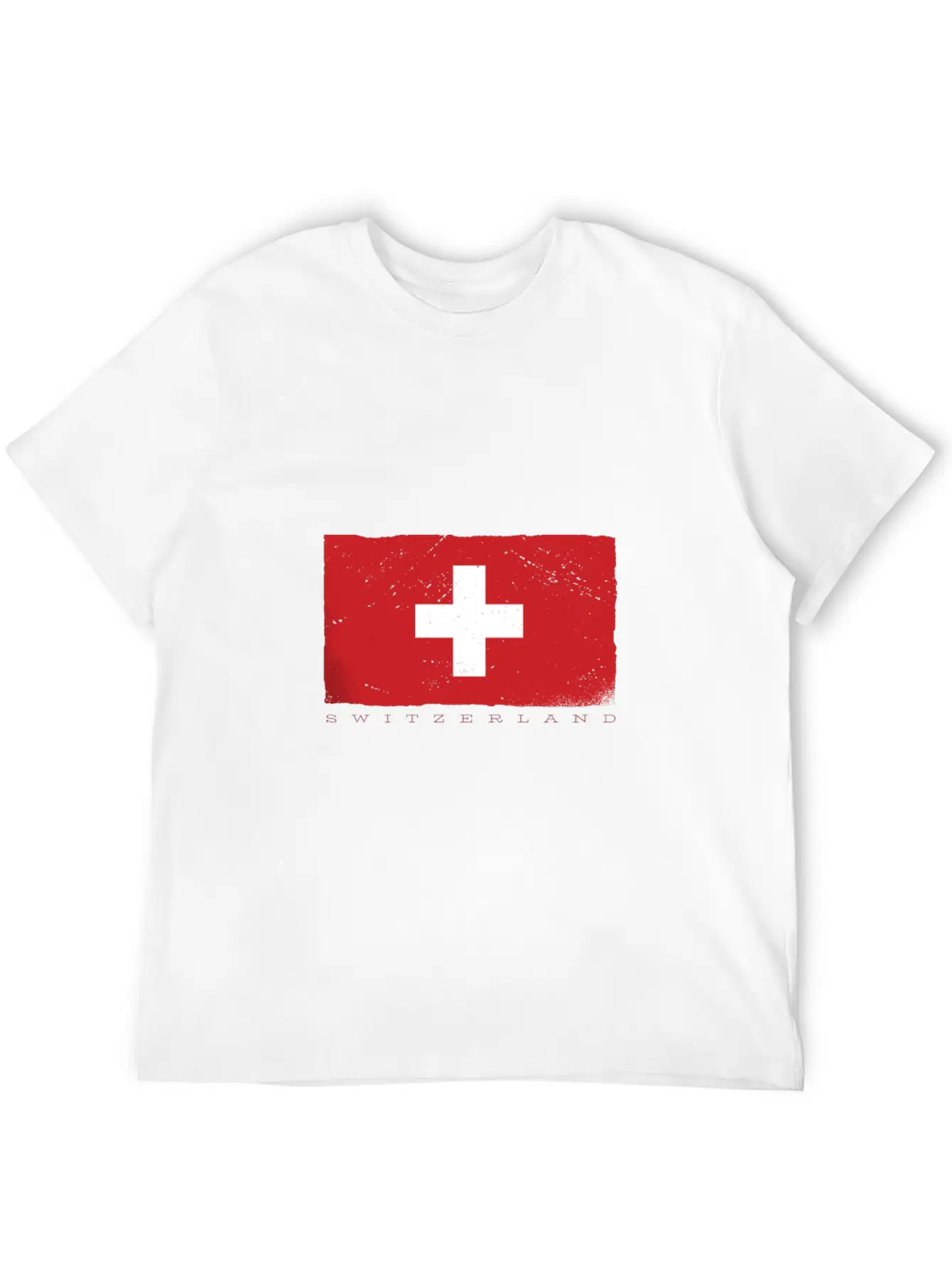 Switzerland Flag Grunge Look Nice Swiss Tshirts Stylish Everyday T-Shirt – Unisex Basic Cotton Tee