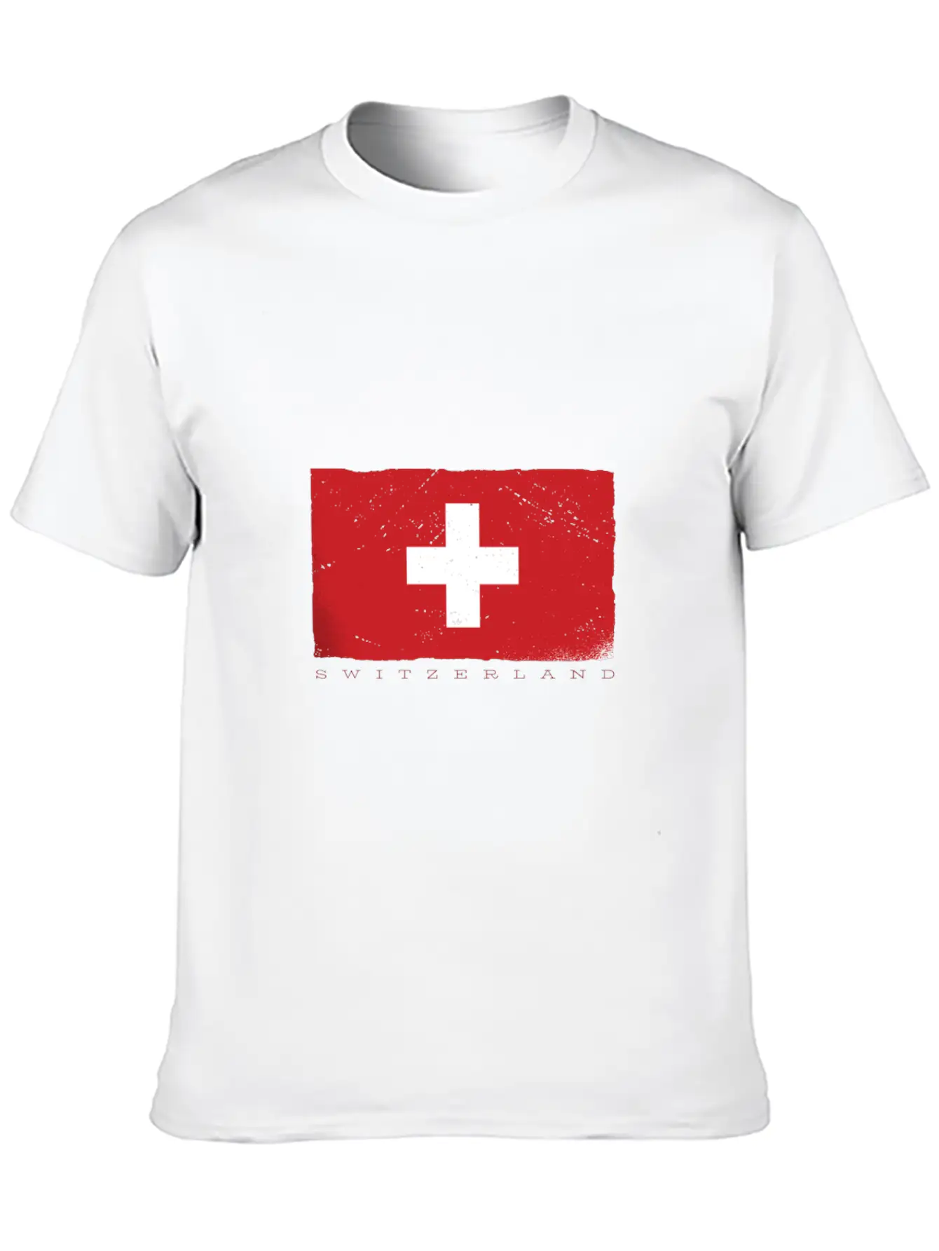 Switzerland Flag Grunge Look Nice Swiss Tshirts Stylish Everyday T-Shirt – Unisex Basic Cotton Tee