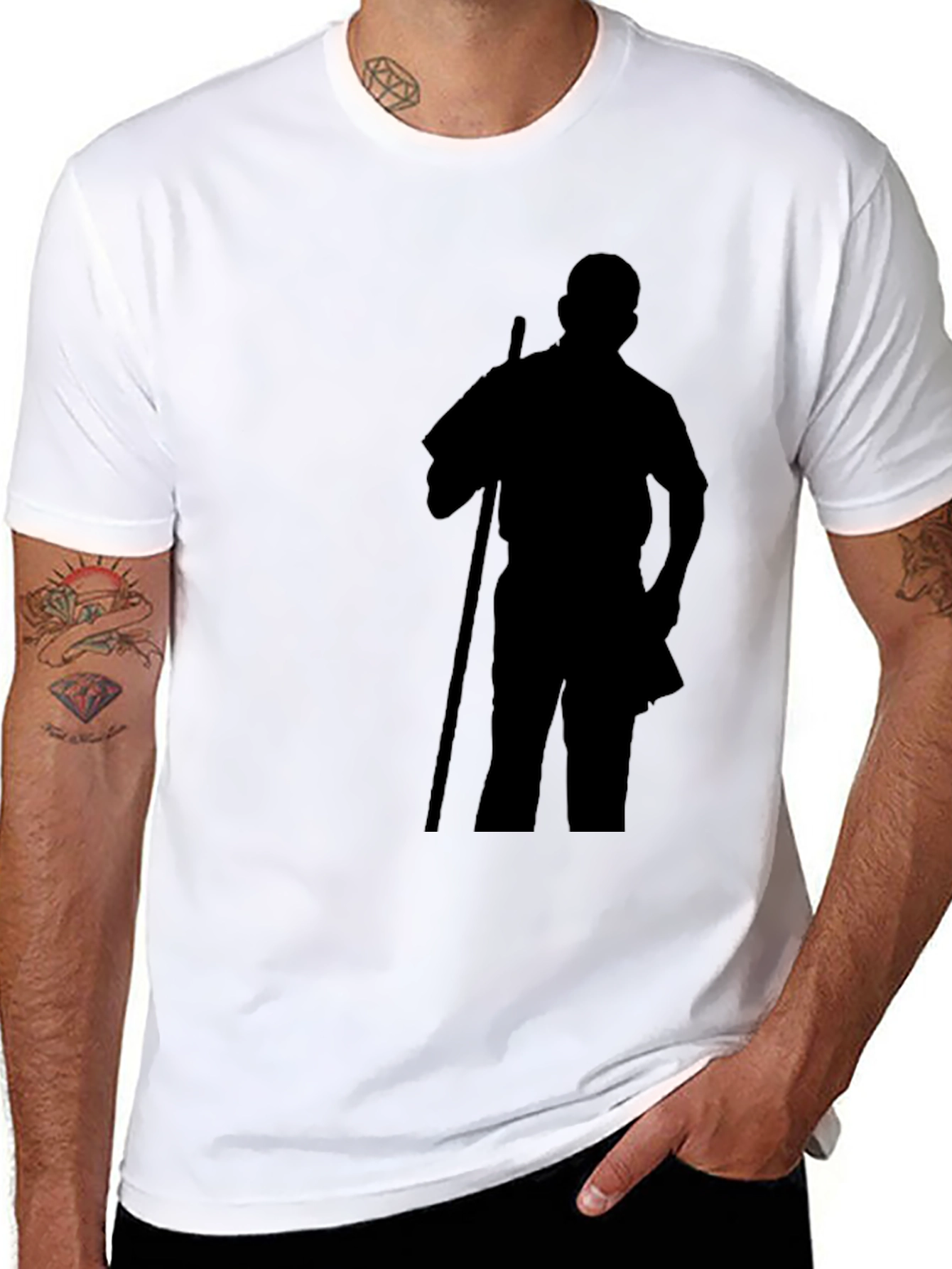 Silhouette Graphic Tee - Casual Black T-Shirt