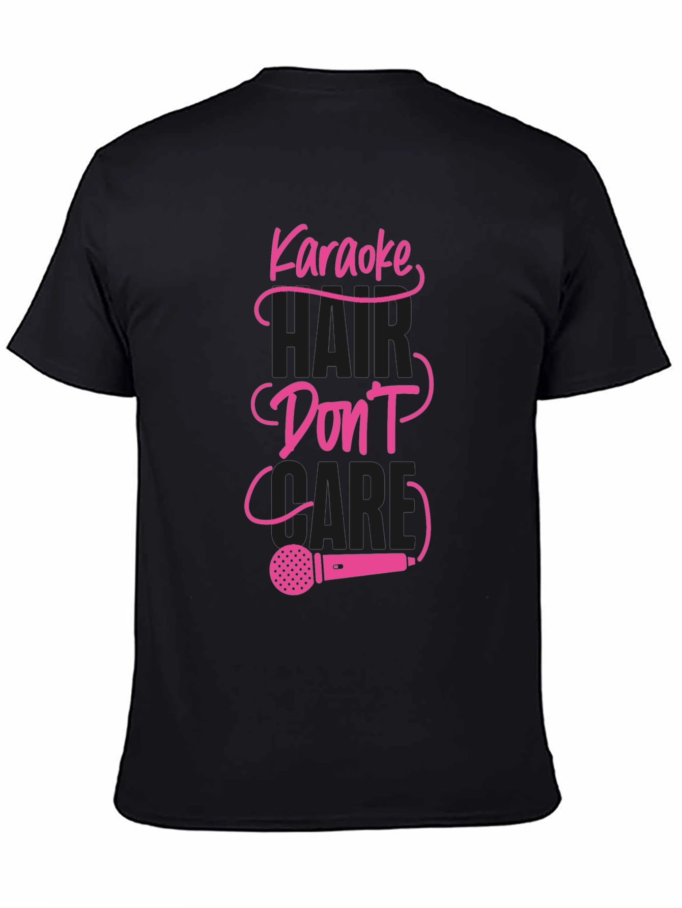 Karaoke Hair Dont Care Graphic Tee - Black