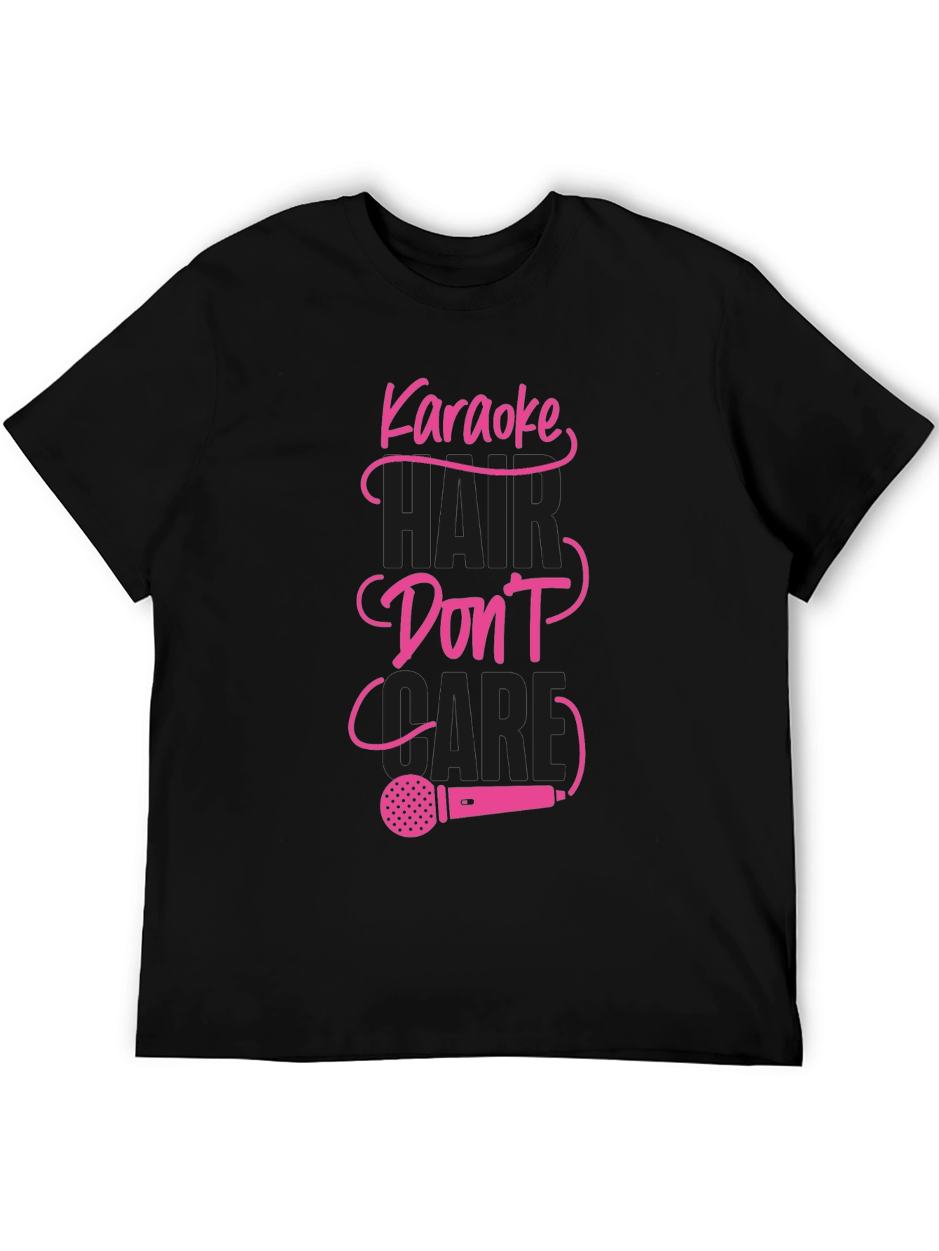 Karaoke Hair Dont Care Graphic Tee - Black