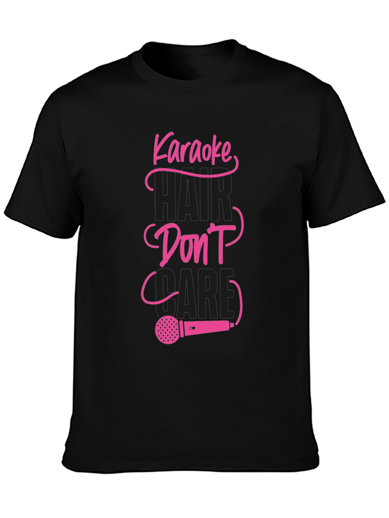 Karaoke Hair Dont Care Graphic Tee - Black