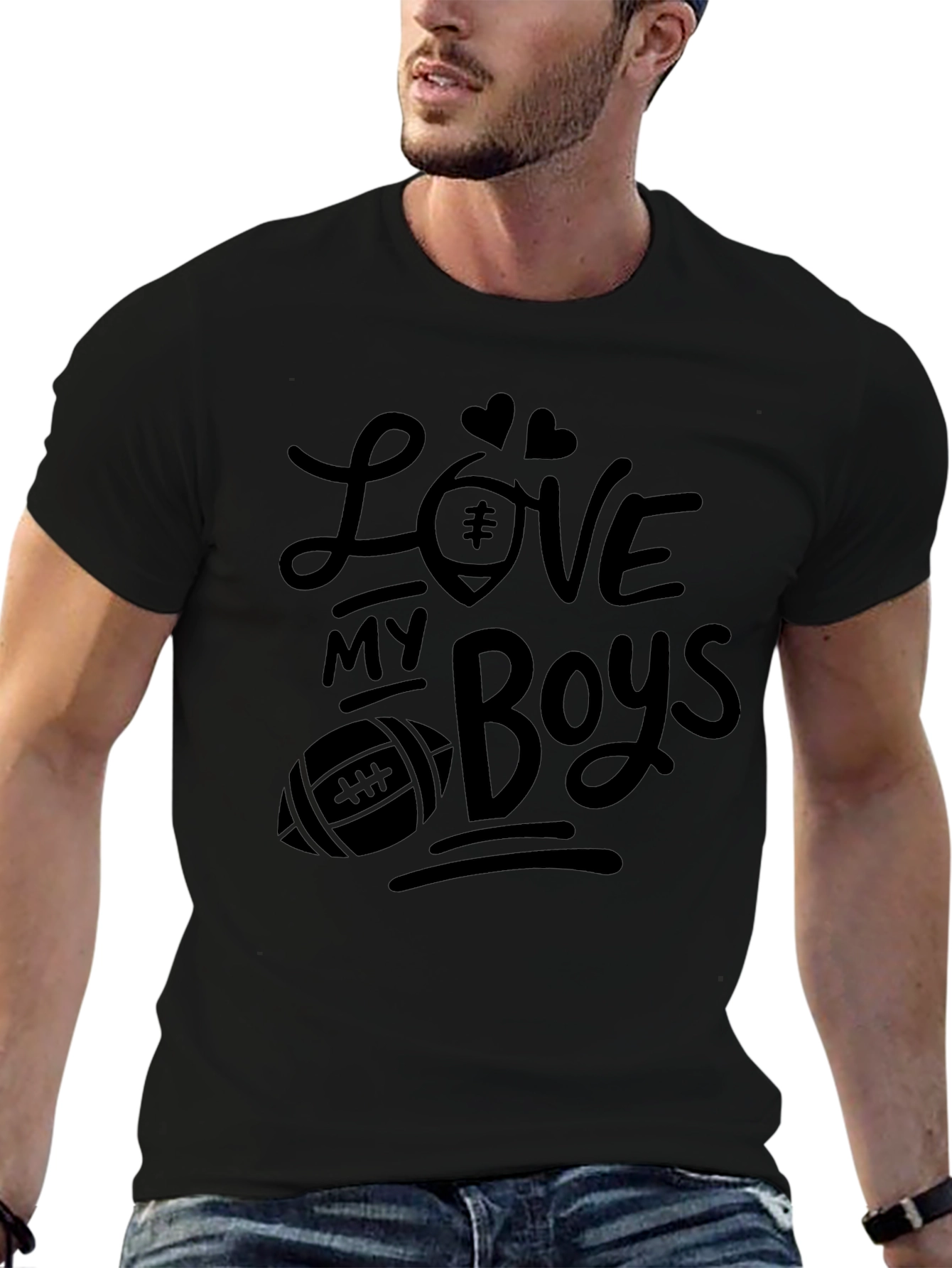 Love My Boys Football T-Shirt