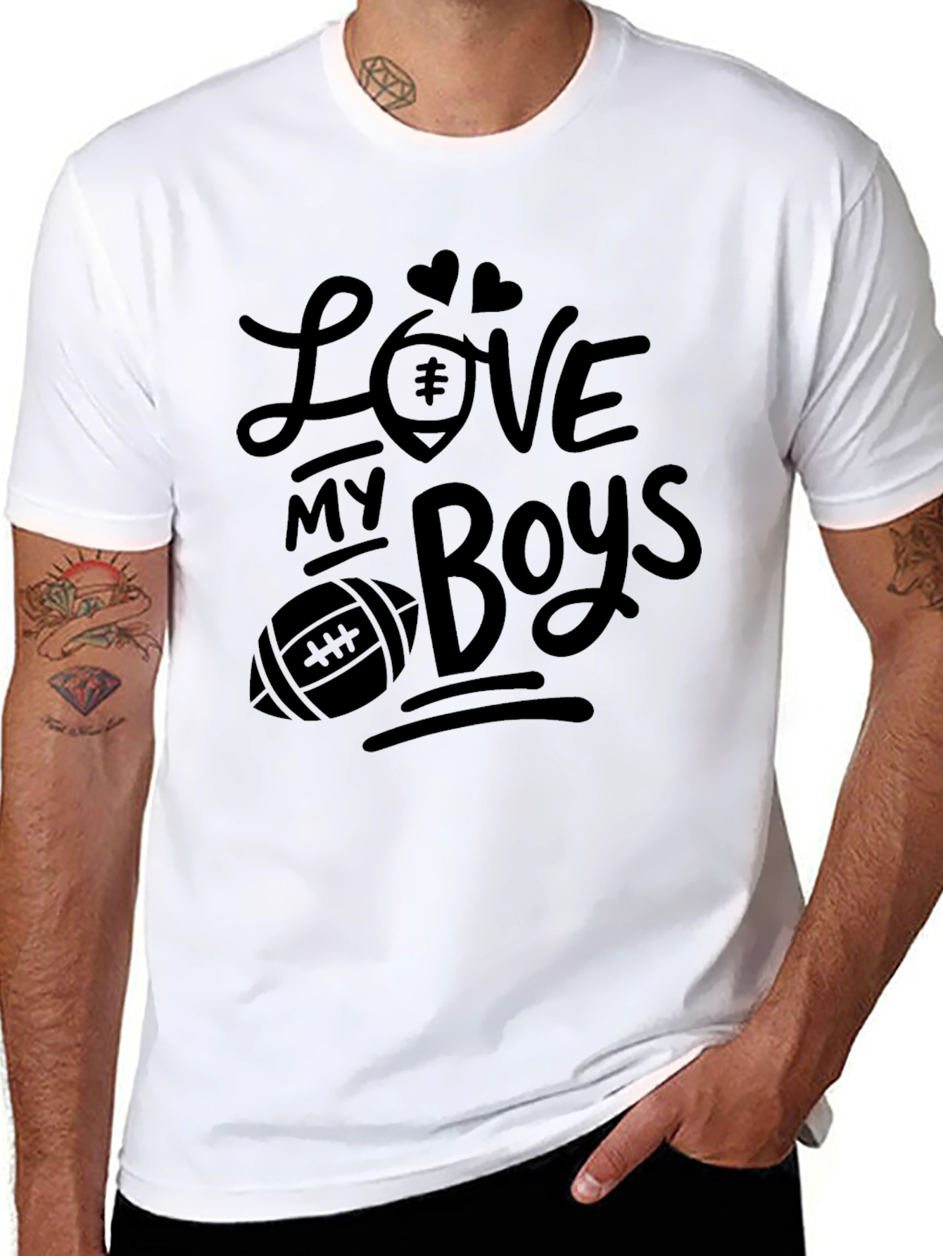 Love My Boys Football T-Shirt