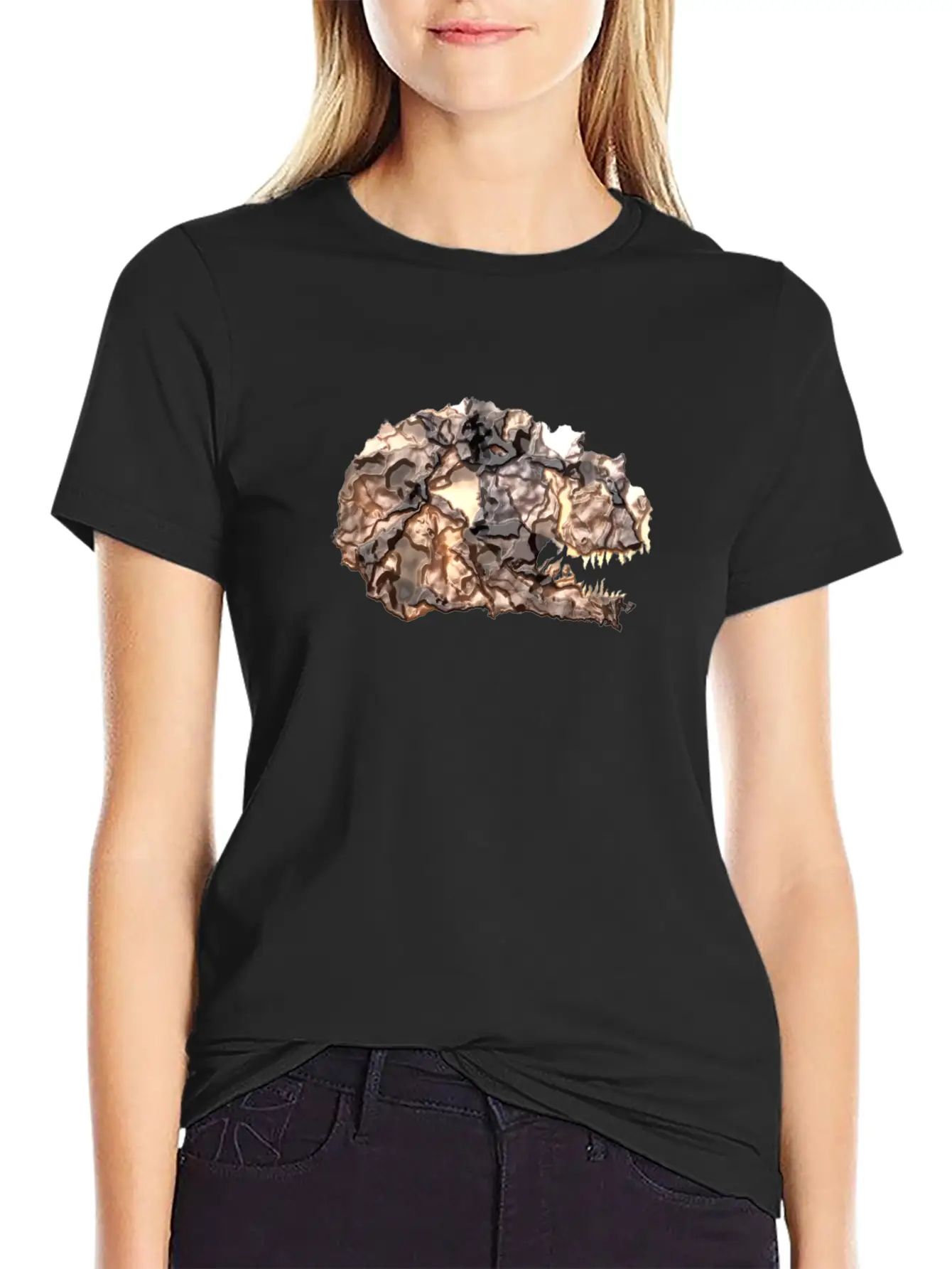 T-rex Lava Head Comfortable Minimalist Graphic Tee – Summer Style Essential