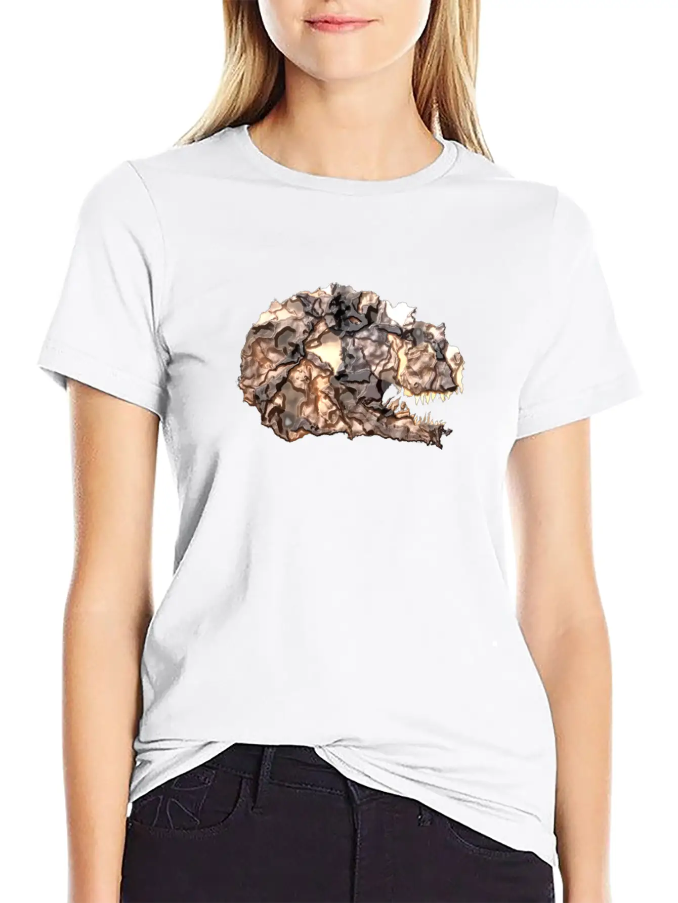 T-rex Lava Head Comfortable Minimalist Graphic Tee – Summer Style Essential