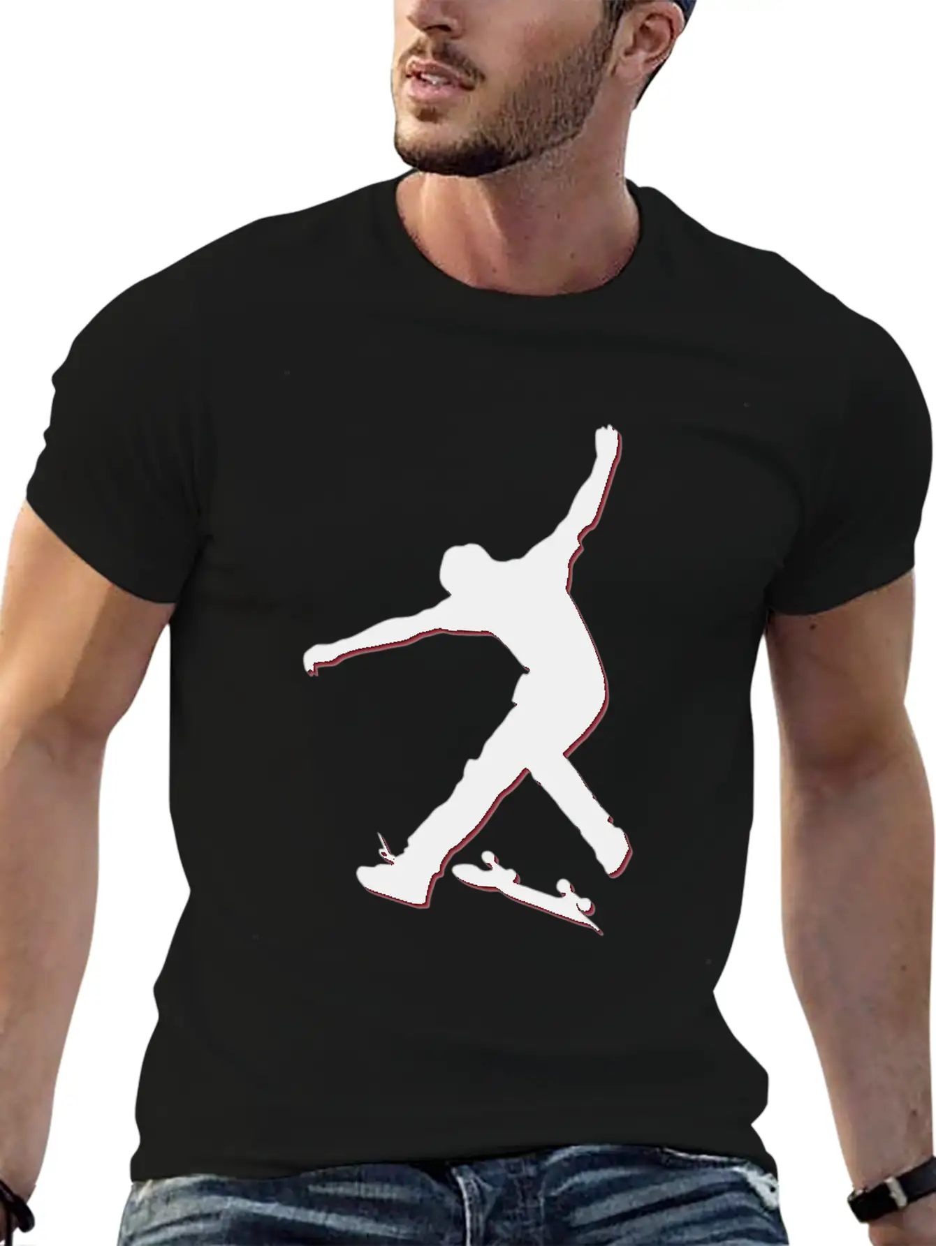 T Shirt Shape Skateboarder Streetwear Vector Image Basic Graphic T-Shirt – Daily Comfort In Soft Cotton