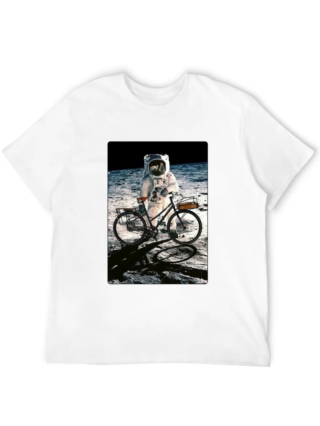 T-Shirt This Way It's Easy, Ride Bike On The Moon Stylish Everyday T-Shirt – Unisex Basic Cotton Tee