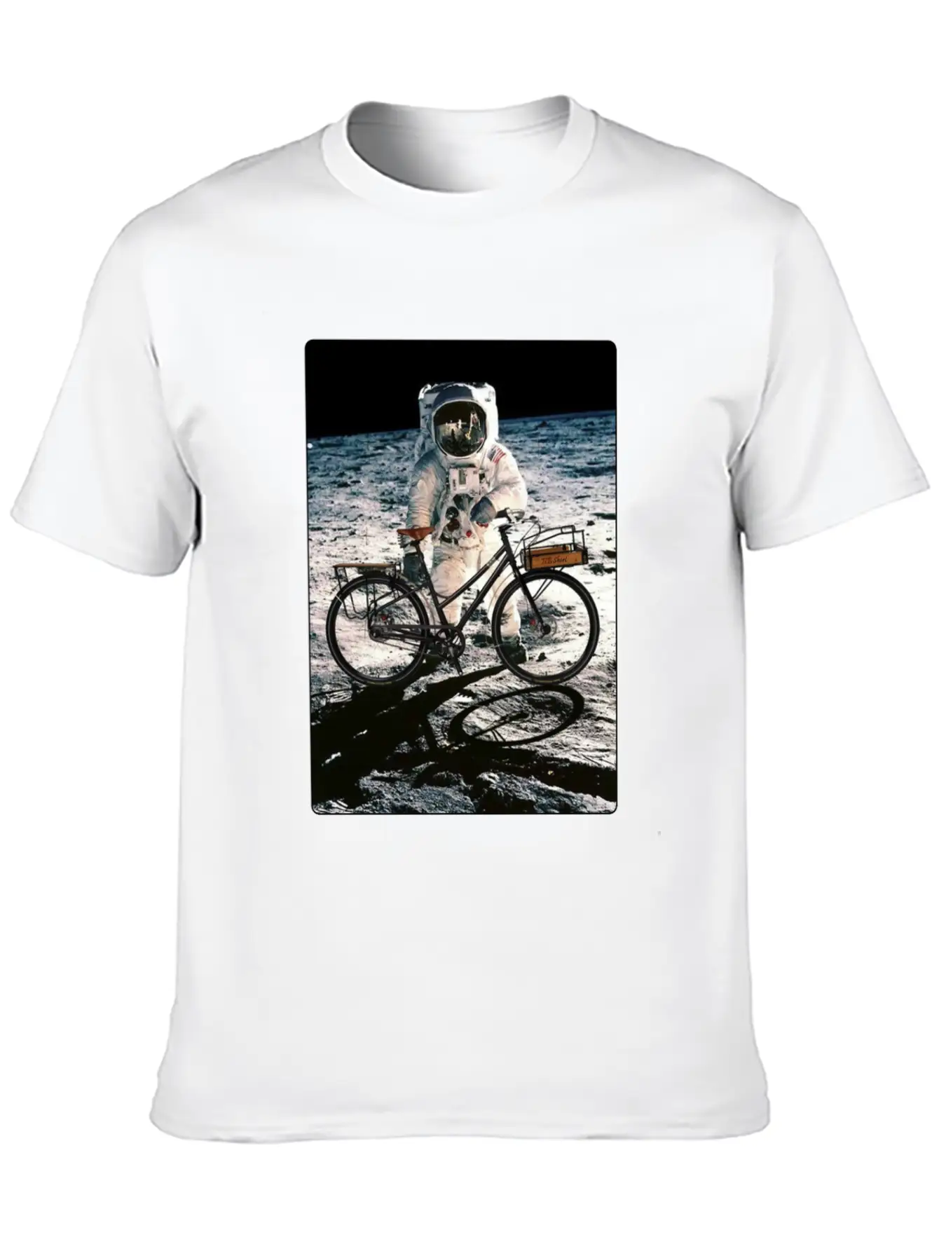T-Shirt This Way It's Easy, Ride Bike On The Moon Stylish Everyday T-Shirt – Unisex Basic Cotton Tee