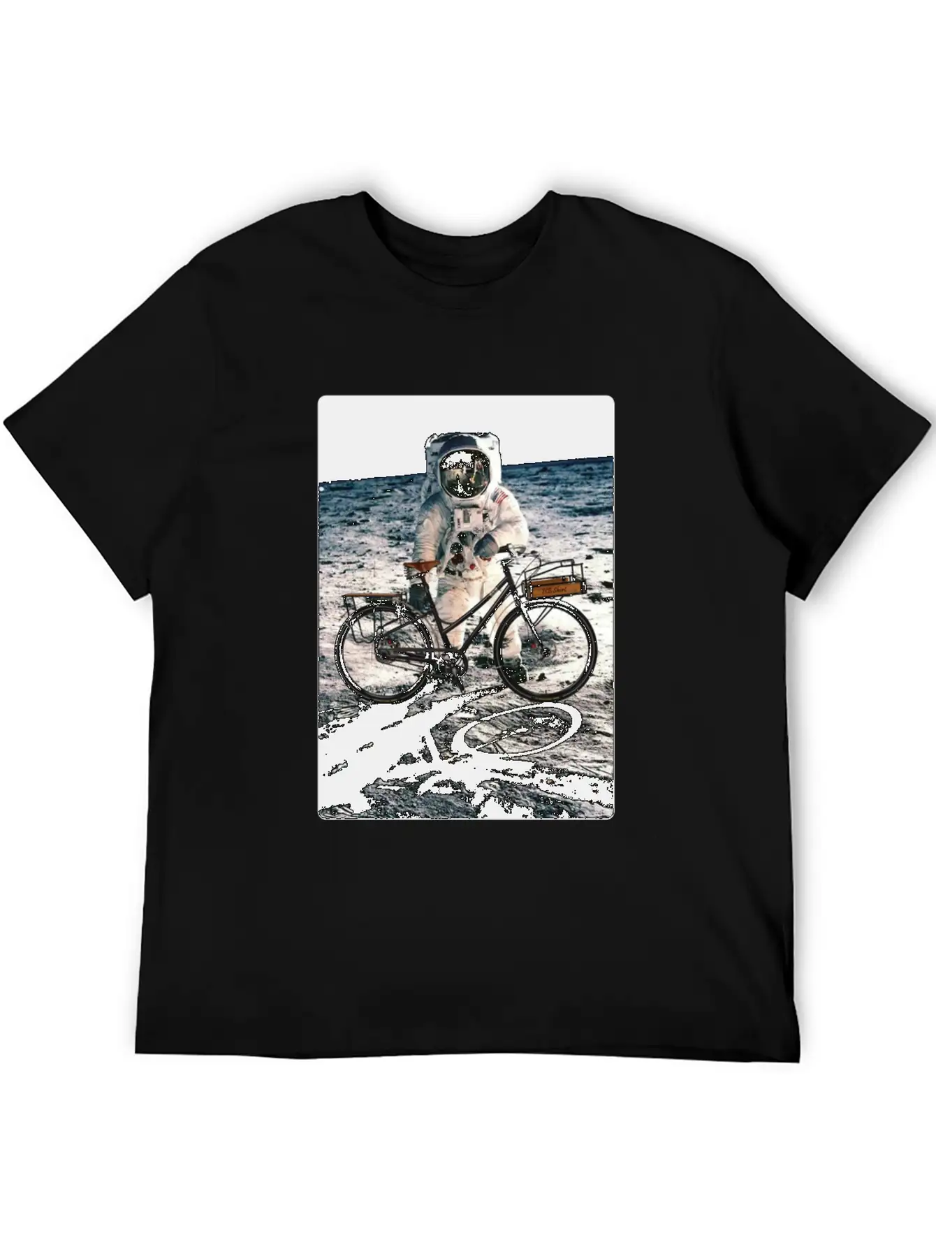 T-Shirt This Way It's Easy, Ride Bike On The Moon Stylish Everyday T-Shirt – Unisex Basic Cotton Tee