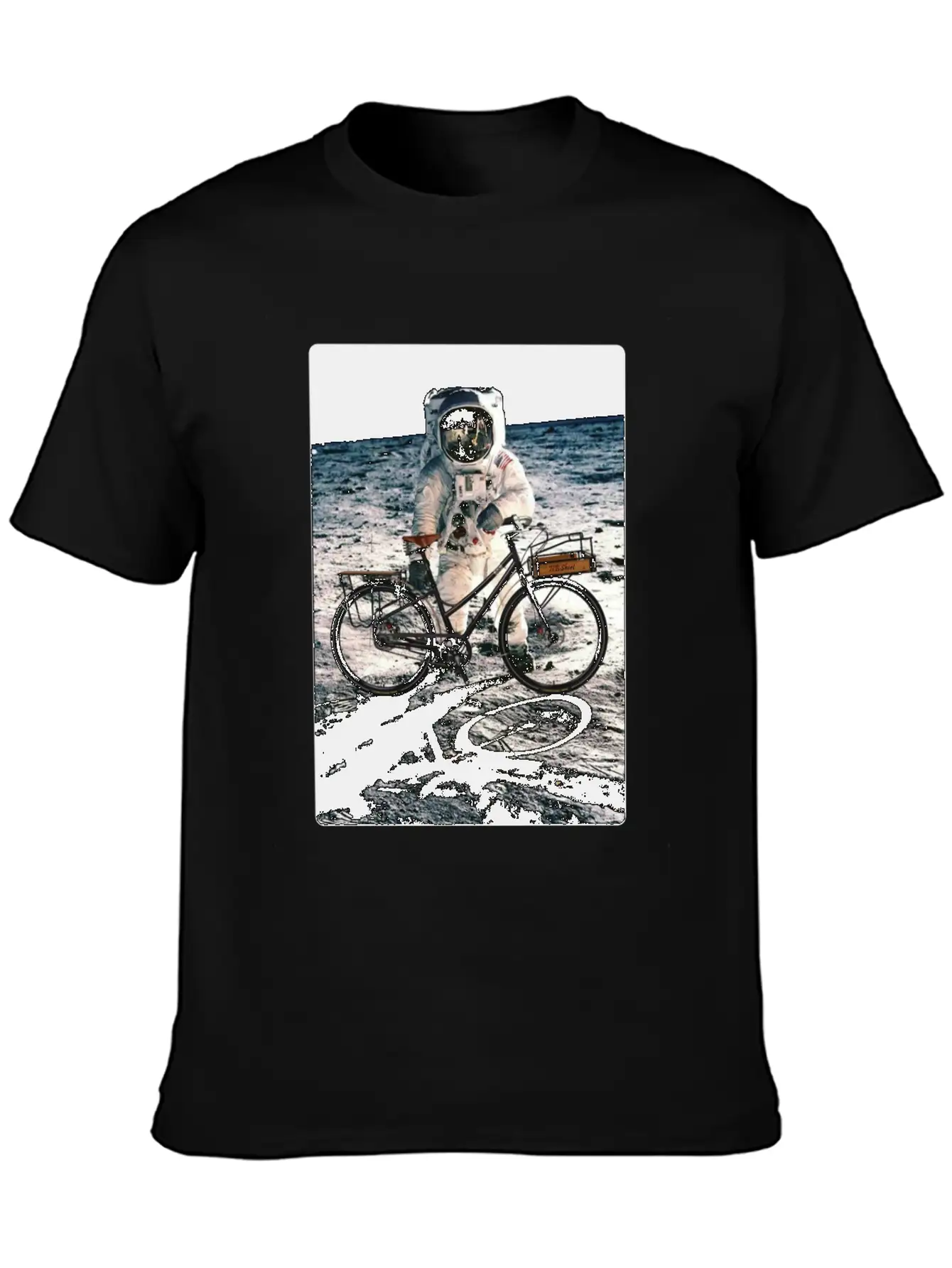 T-Shirt This Way It's Easy, Ride Bike On The Moon Stylish Everyday T-Shirt – Unisex Basic Cotton Tee