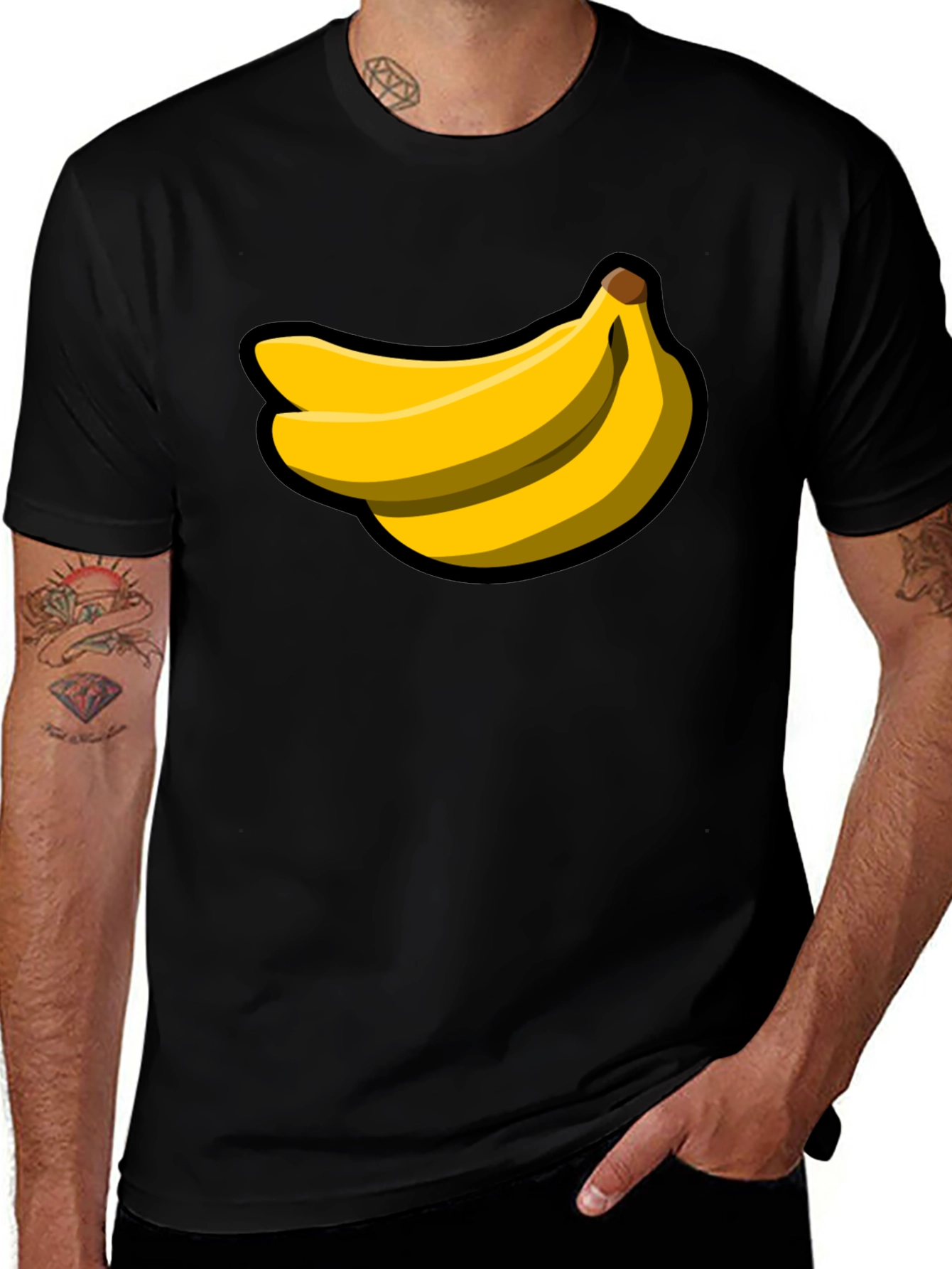 Banana Graphic Black T-Shirt - Fruit Lover Tee
