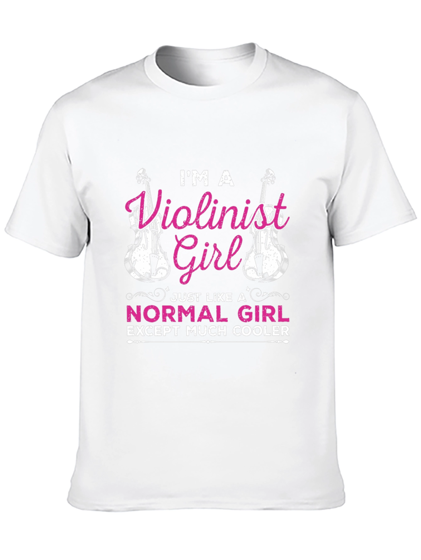 Violinist Girl Cool Black T-Shirt
