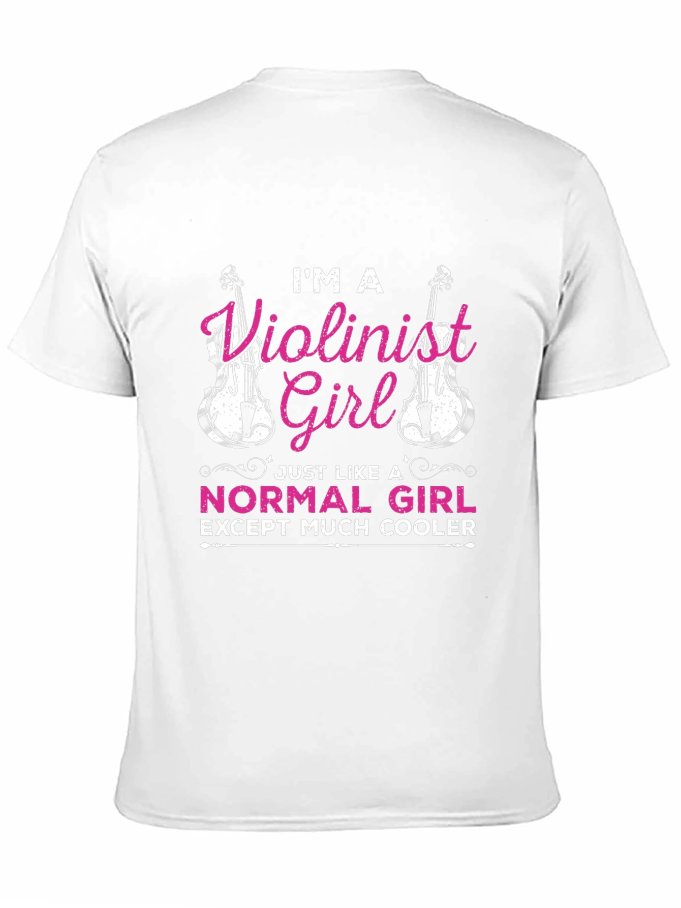 Violinist Girl Cool Black T-Shirt