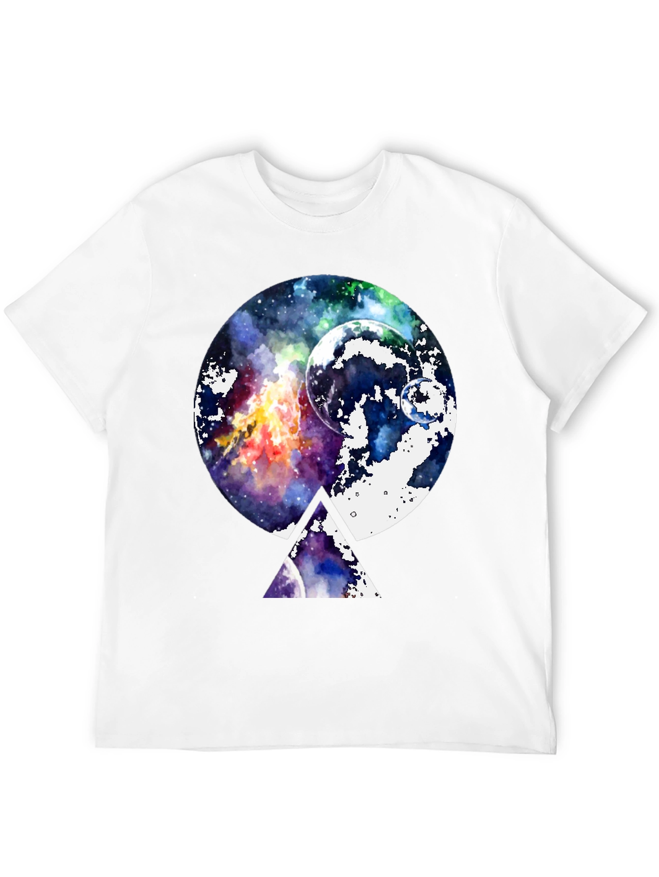 Galaxy Space Graphic Print Black T-Shirt